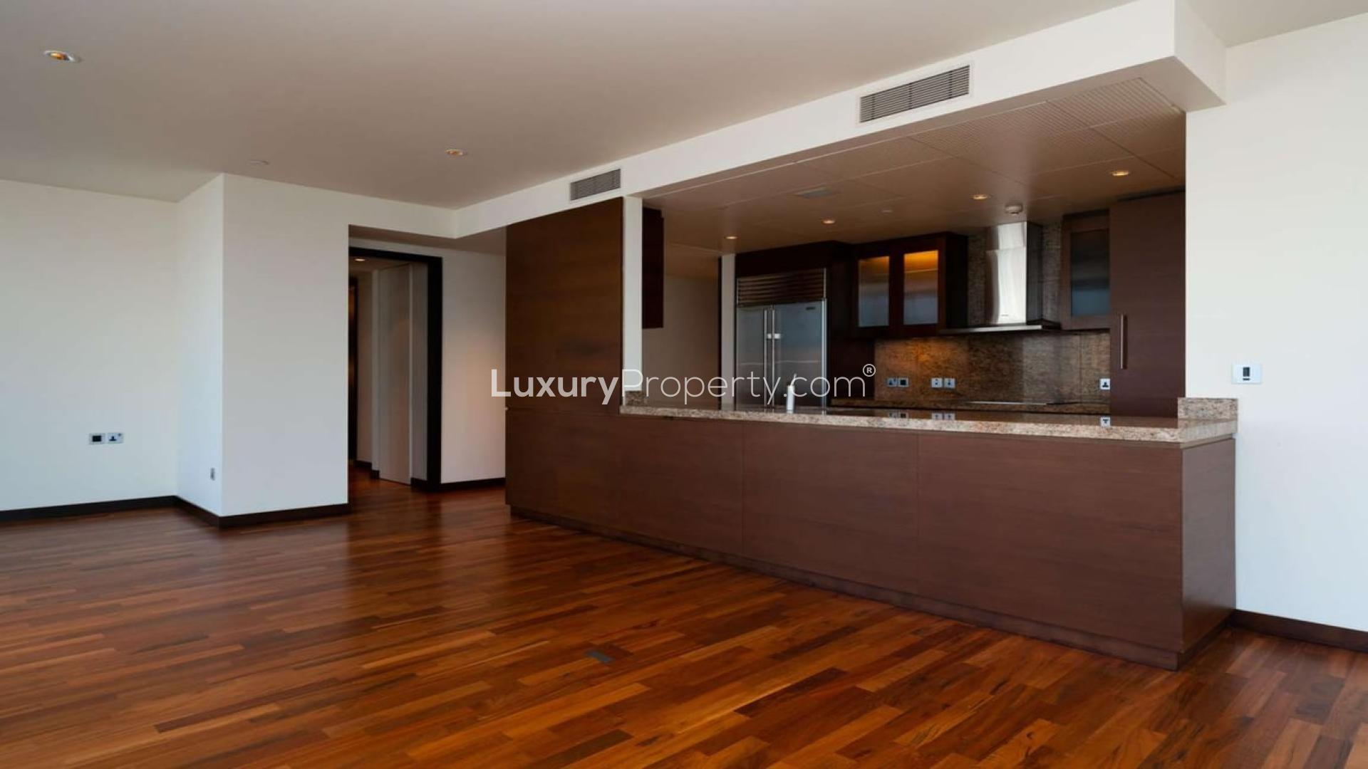 High-rise view of Burj Khalifa area, Downtown Dubai, near three-bed sea view apartment