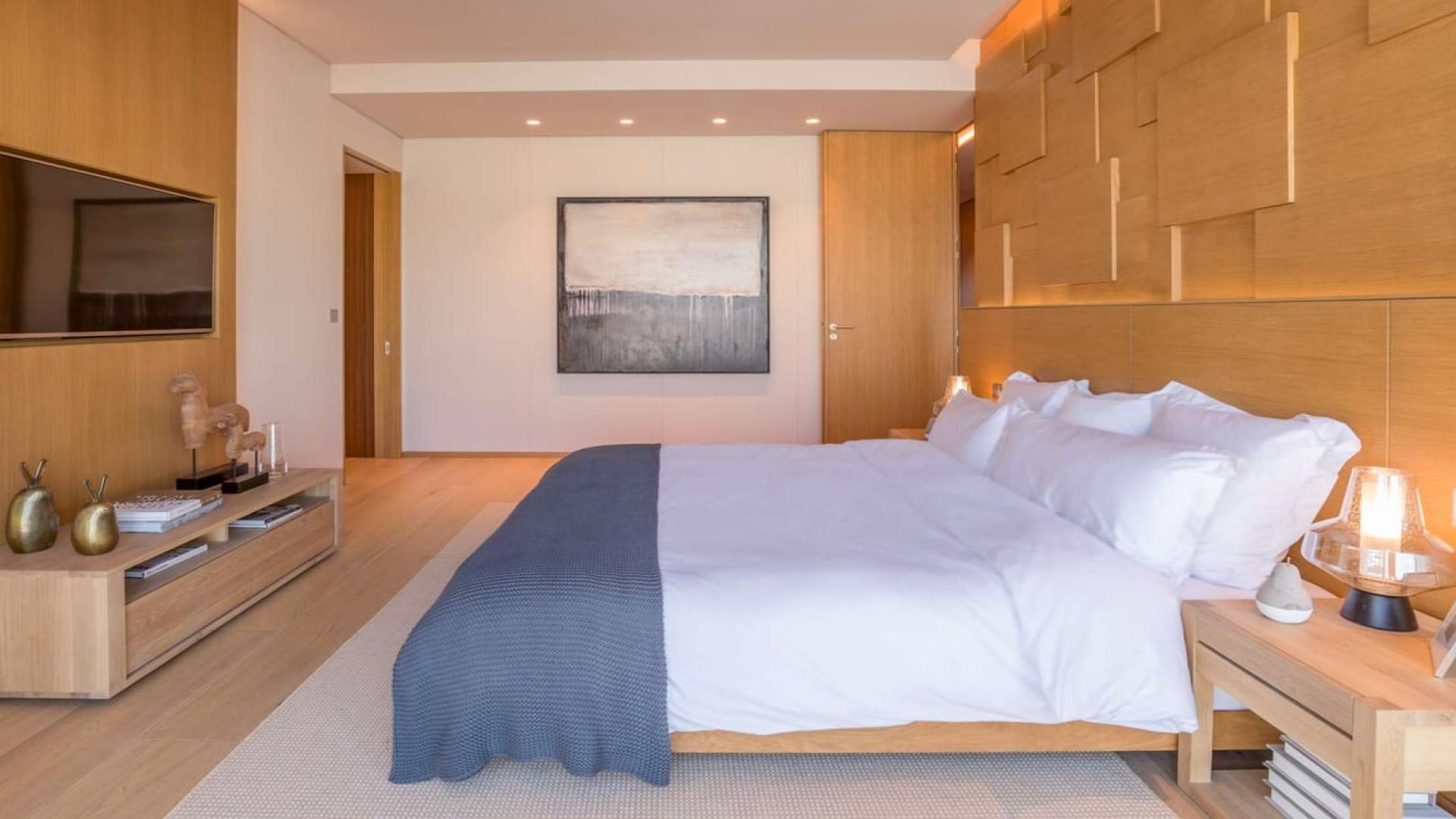 Aerial view of Dubai Marina and sea from Palm Jumeirah luxury apartment for sale