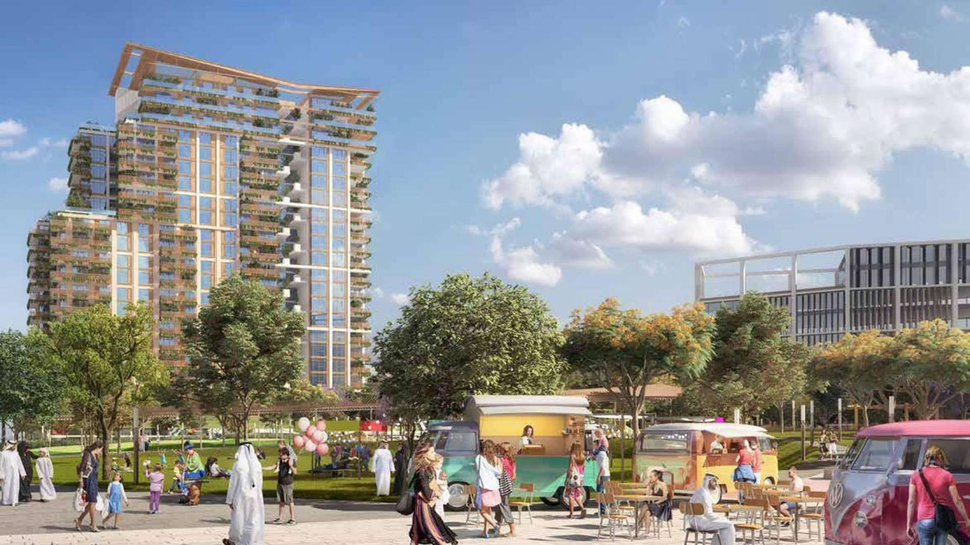 Upgraded three-bedroom apartment with modern living and dining area in City Walk