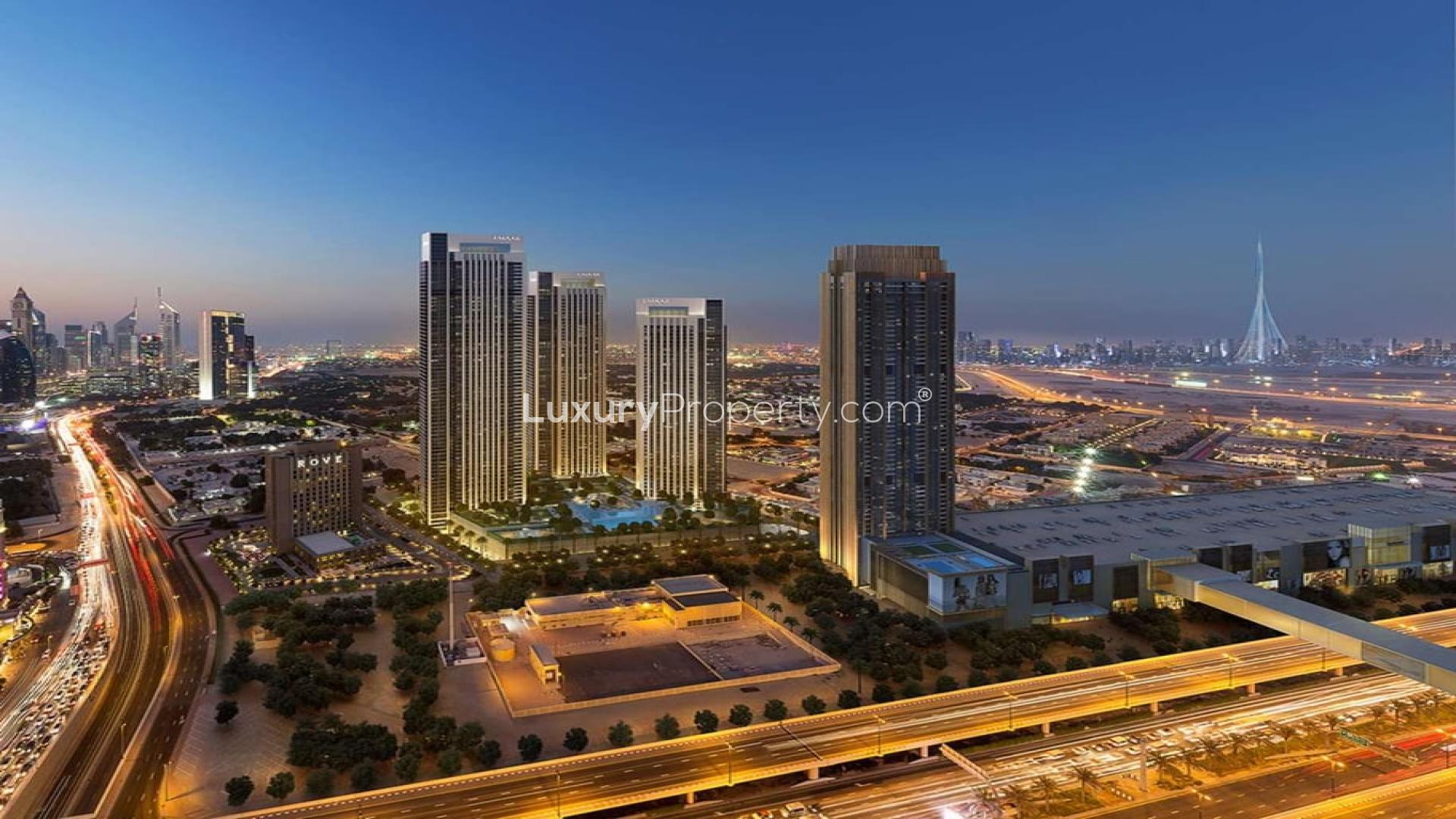Modern kitchen in brand new Downtown Dubai apartment with Burj Khalifa view for sale