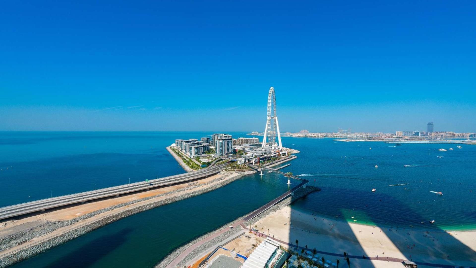 Aerial view of Jumeirah Beach Residence beachfront near The Address Jumeirah Resort and Spa