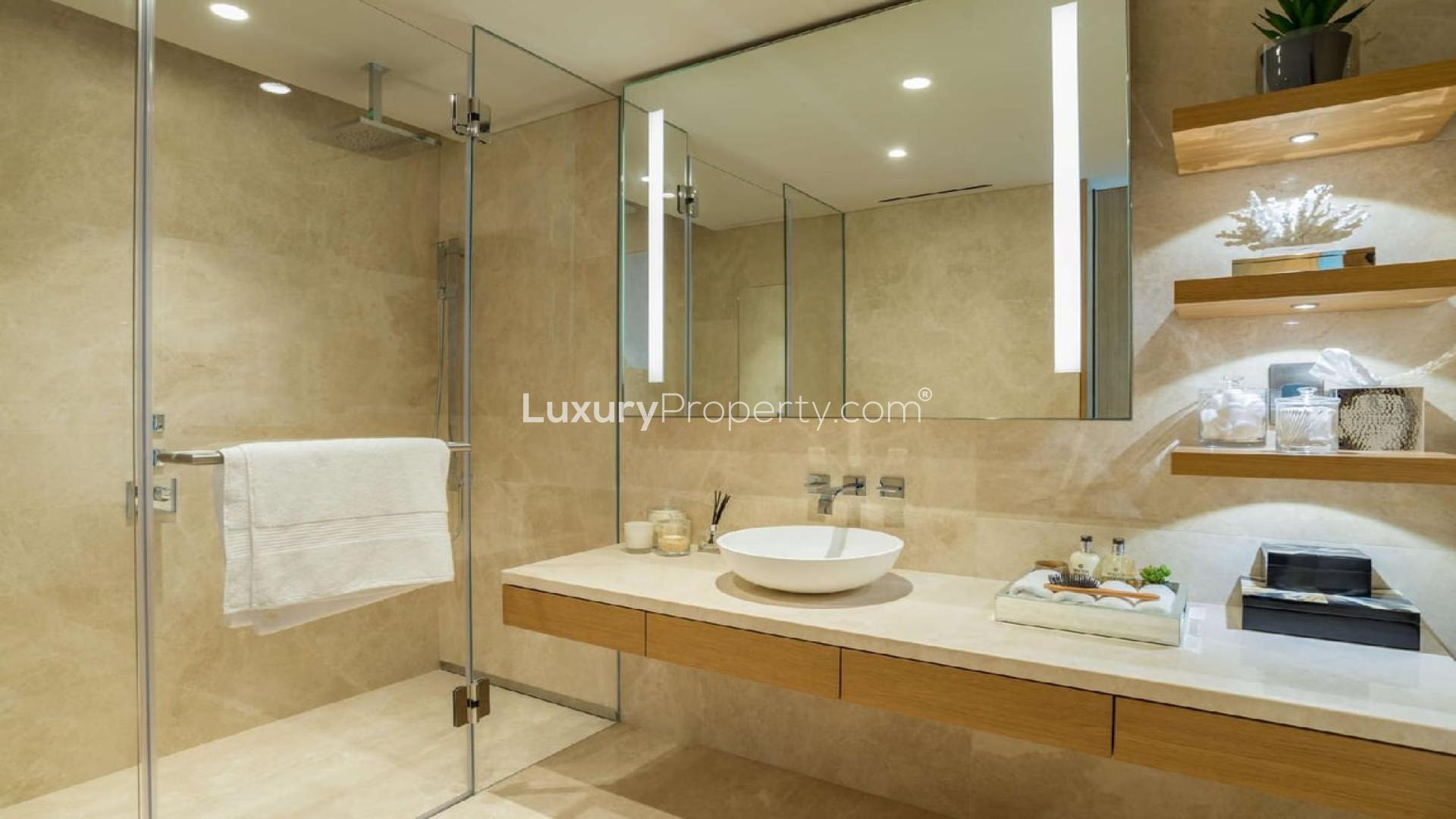 Stunning open-plan living area in 3-bedroom apartment, One Palm, Palm Jumeirah