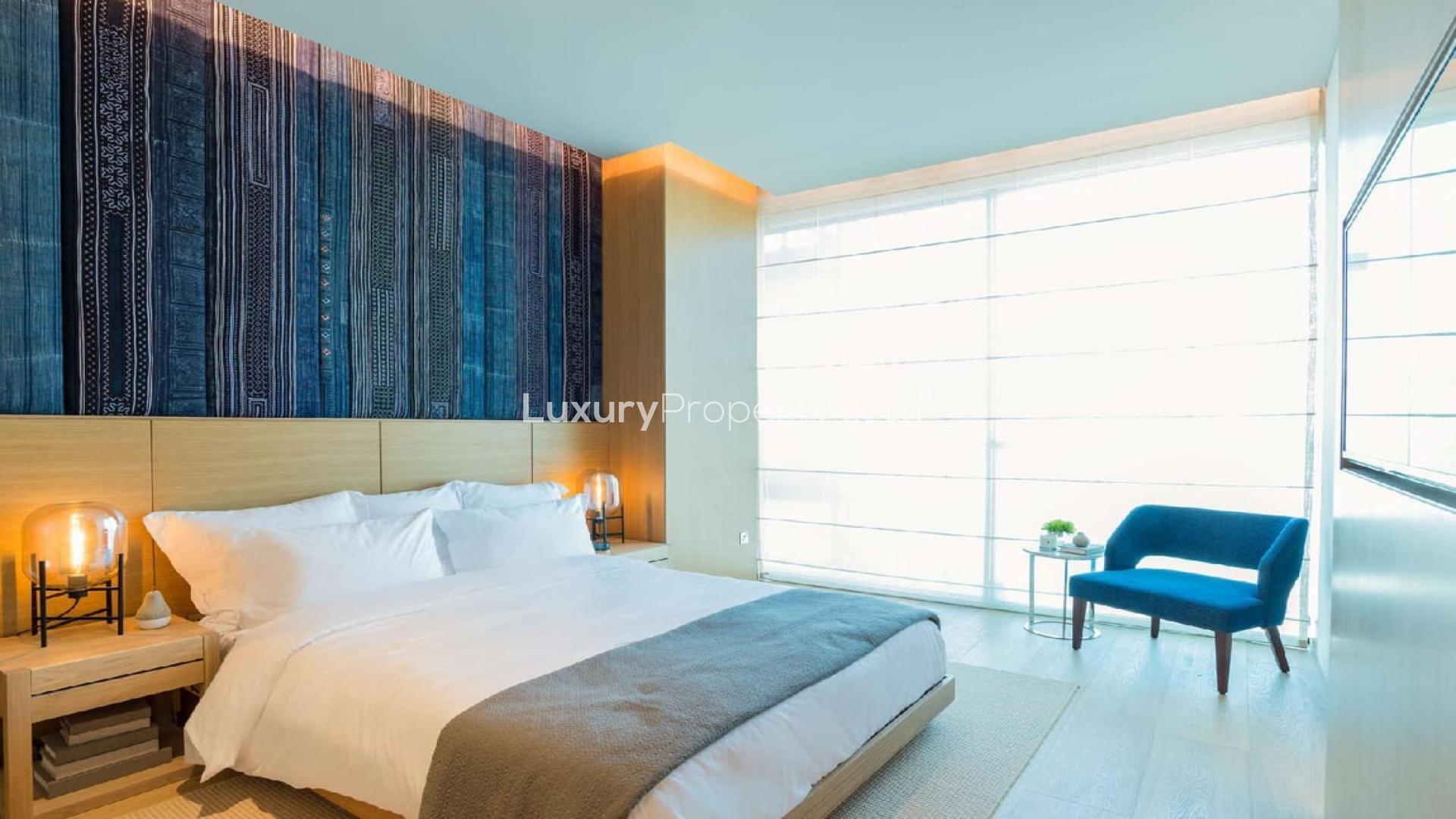 Luxurious living room in 3-bedroom apartment at One Palm, Palm Jumeirah, for sale