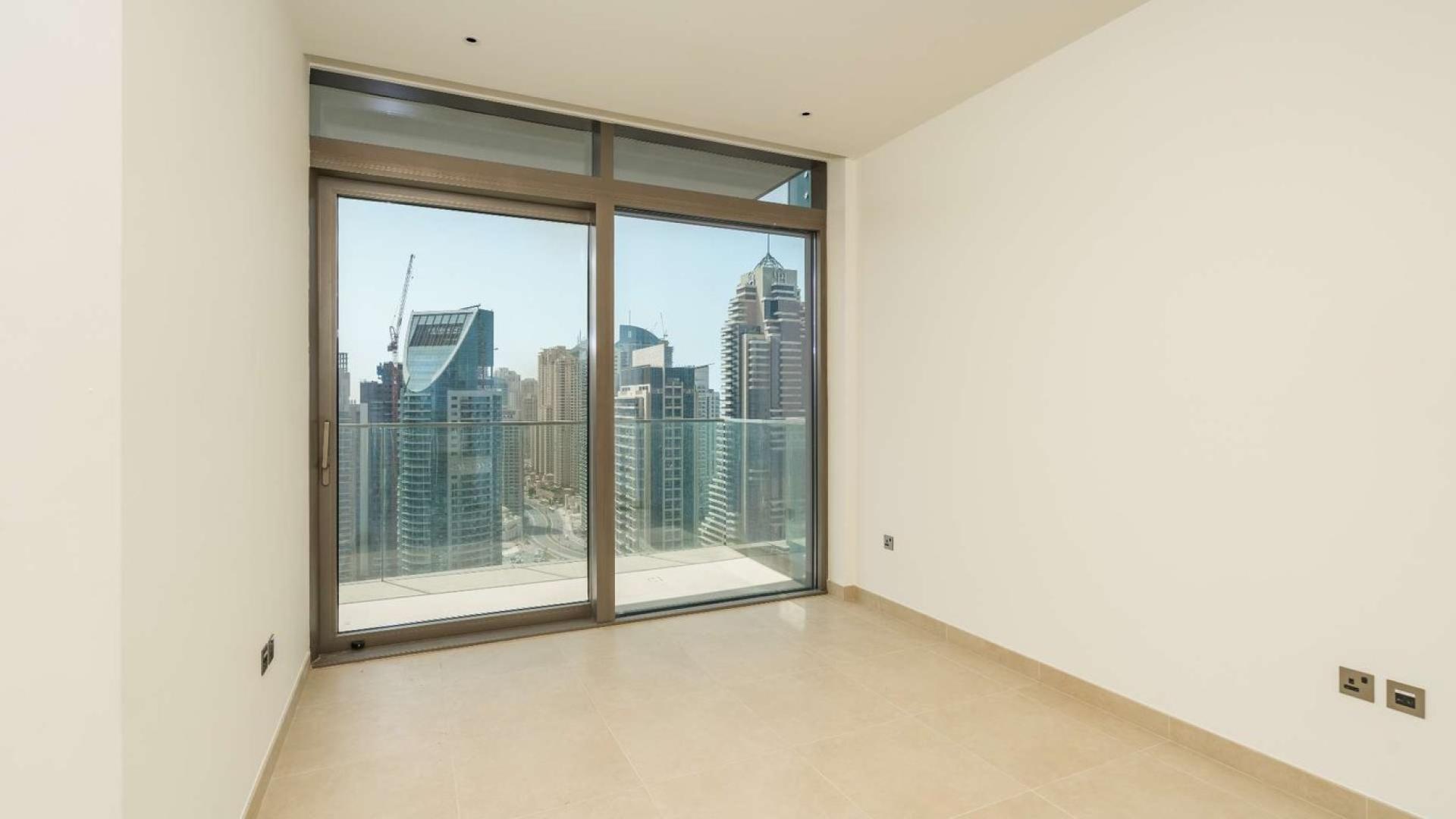 Furnished 3-bedroom apartment balcony with stunning Dubai Marina view, Marina Gate, for sale