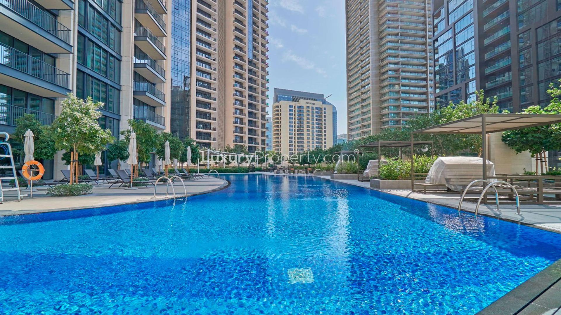 Spacious living area in BLVD Heights apartment, Downtown Dubai, with city view