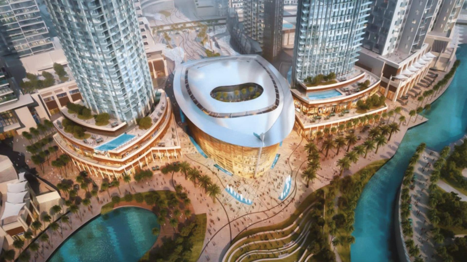 Luxurious living room in Opera Grand apartment, Downtown Dubai, with stunning city views