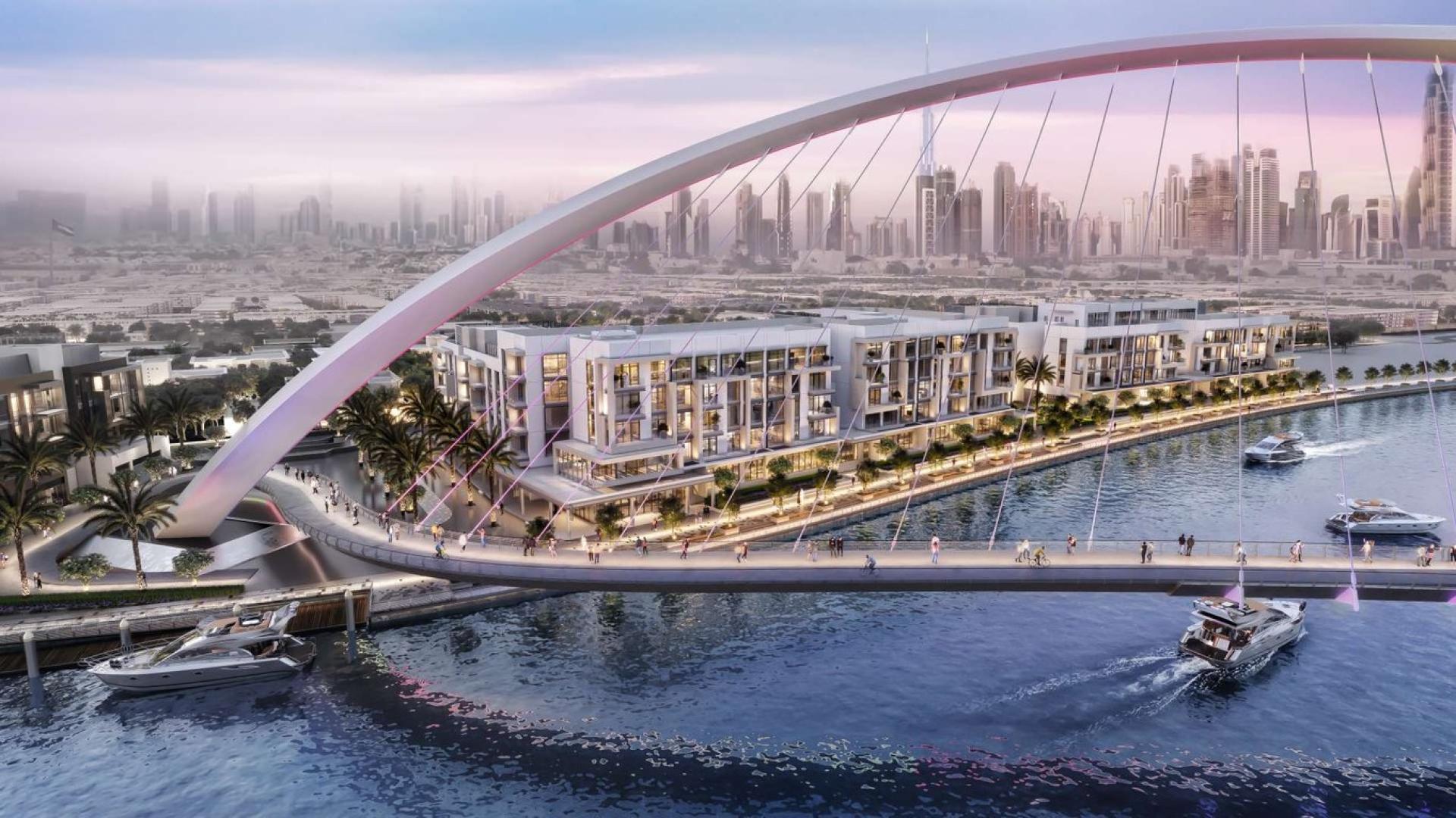 Contemporary Canal Front Residences apartment exterior, Al Wasl community, with waterfront view