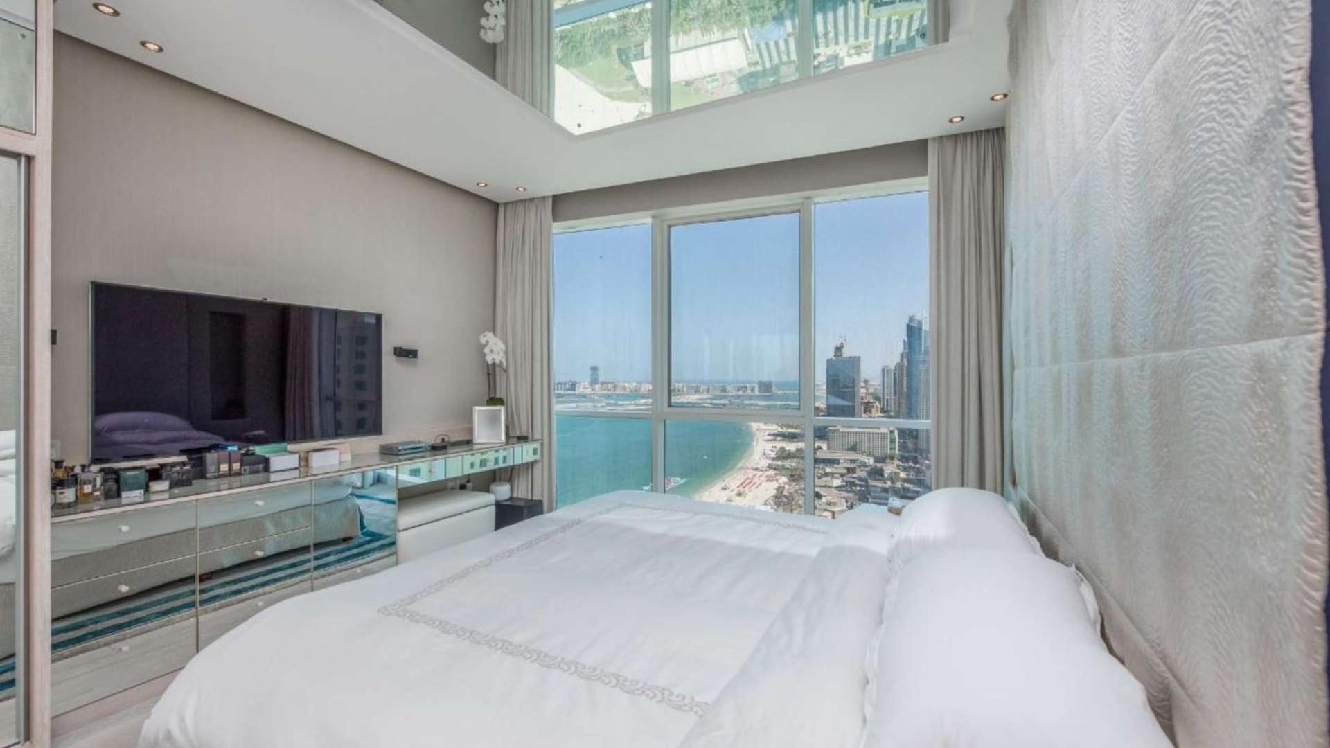 Renovated living room with sea view in Al Bateen Residences, Jumeirah Beach Residence apartment