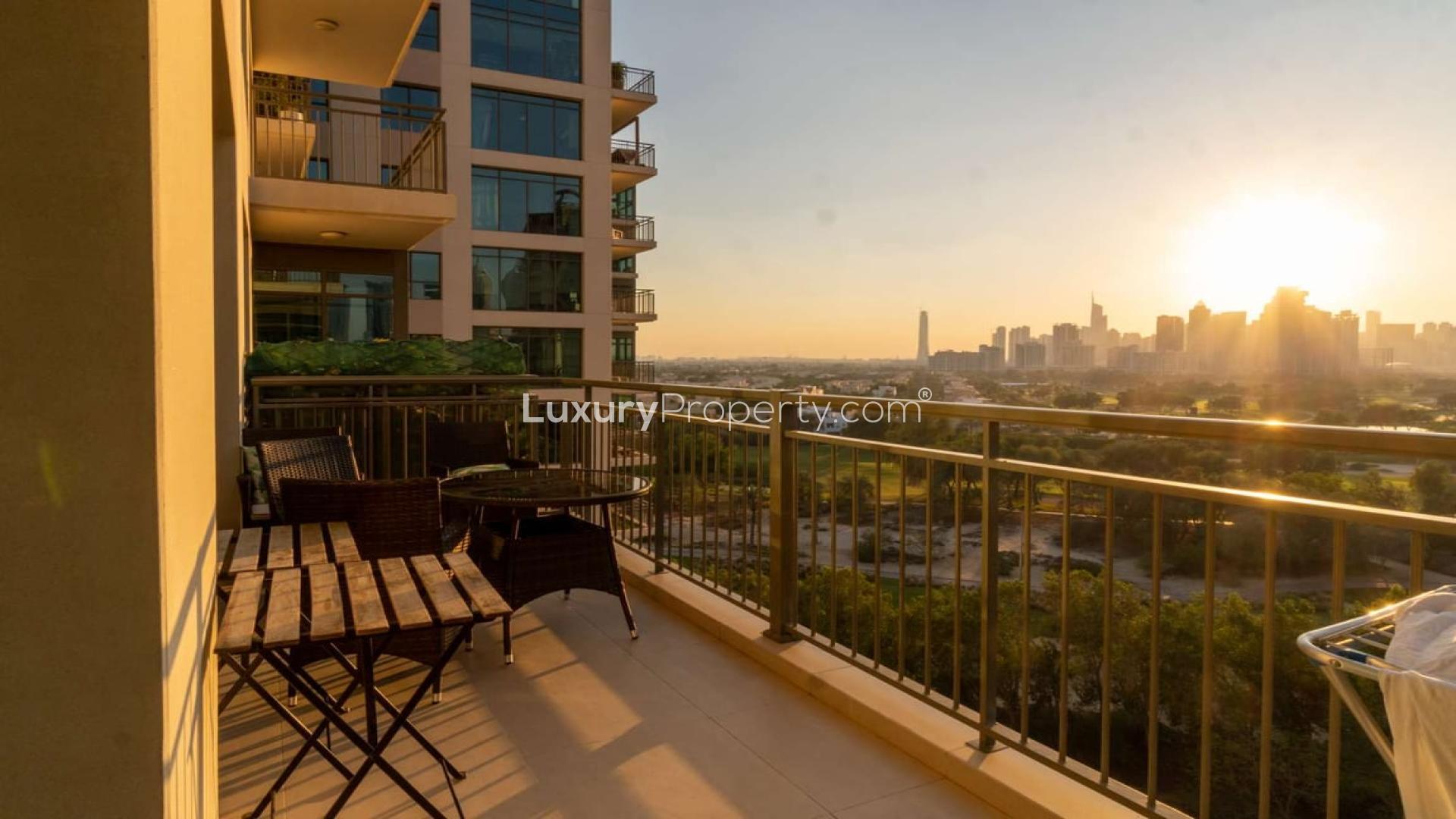 Modern kitchen and living area in 3-bedroom triplex, Panorama, The Views apartment for sale