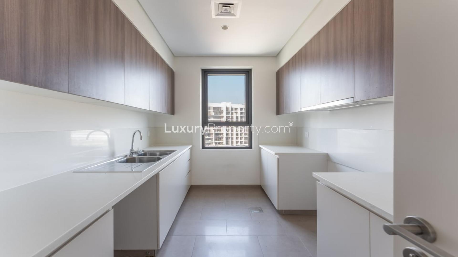 Spacious living area in 3-bedroom apartment for sale, Dubai Hills Estate, Park Heights