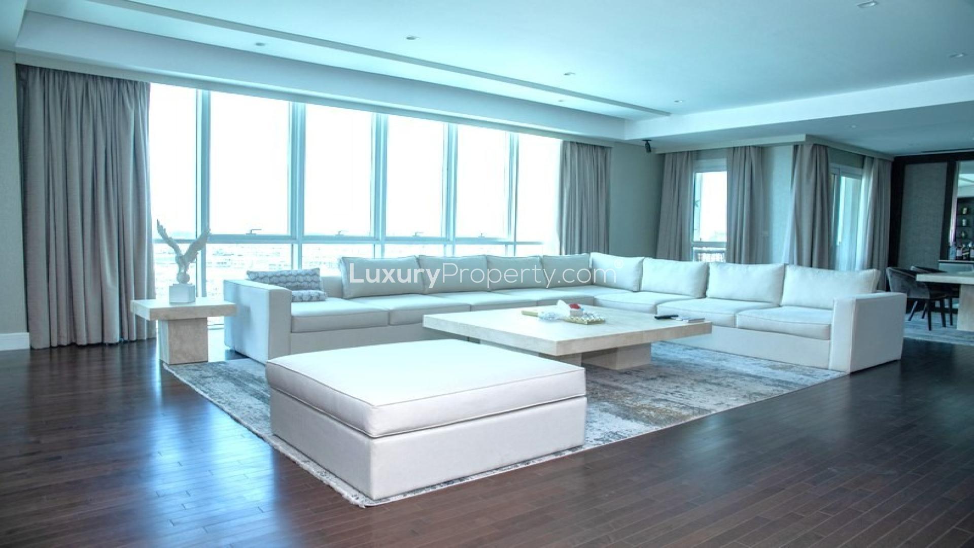 Luxurious living room in upgraded 3-bedroom apartment