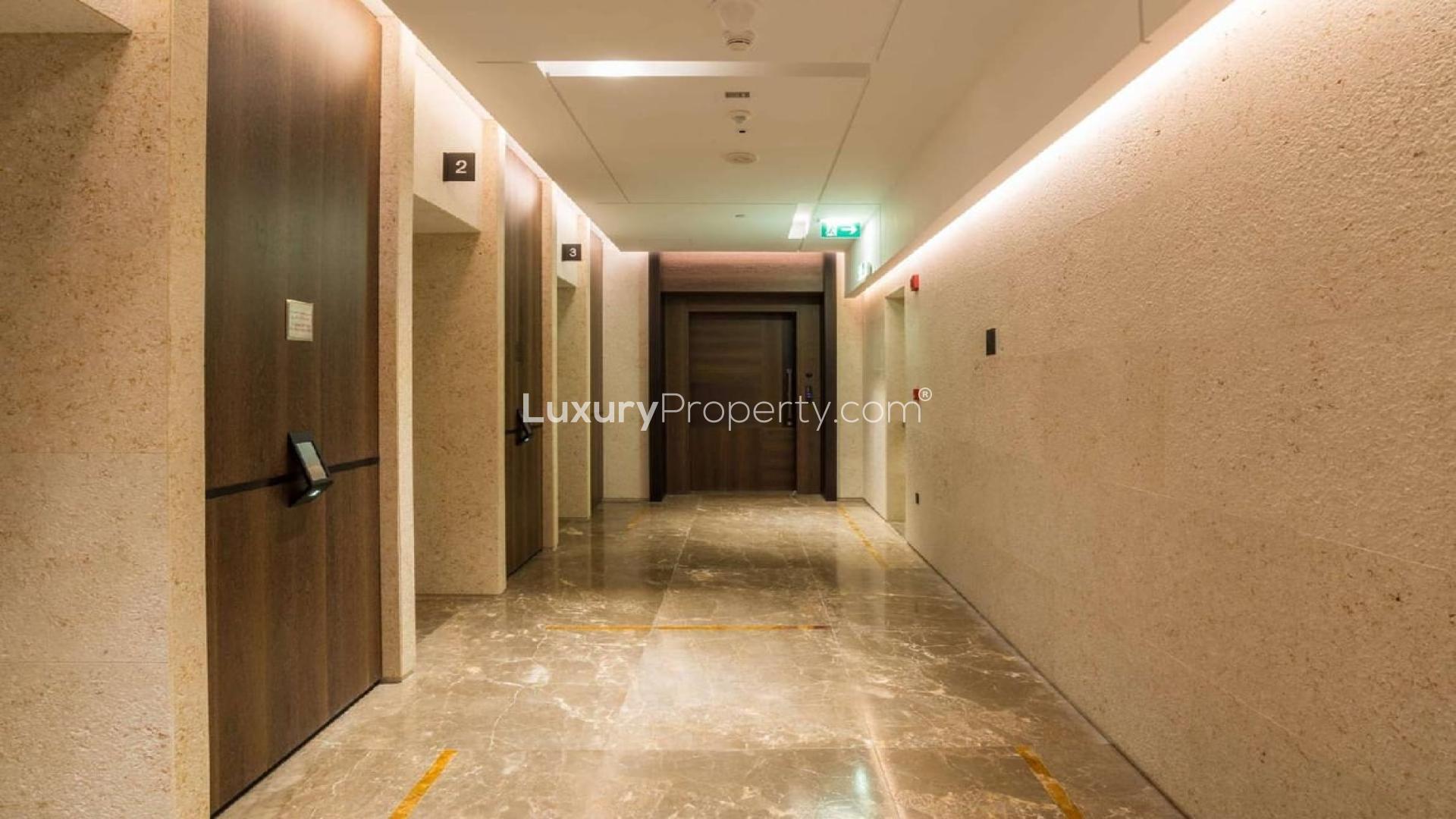 Luxurious penthouse interior with modern bar area in Volante, Business Bay