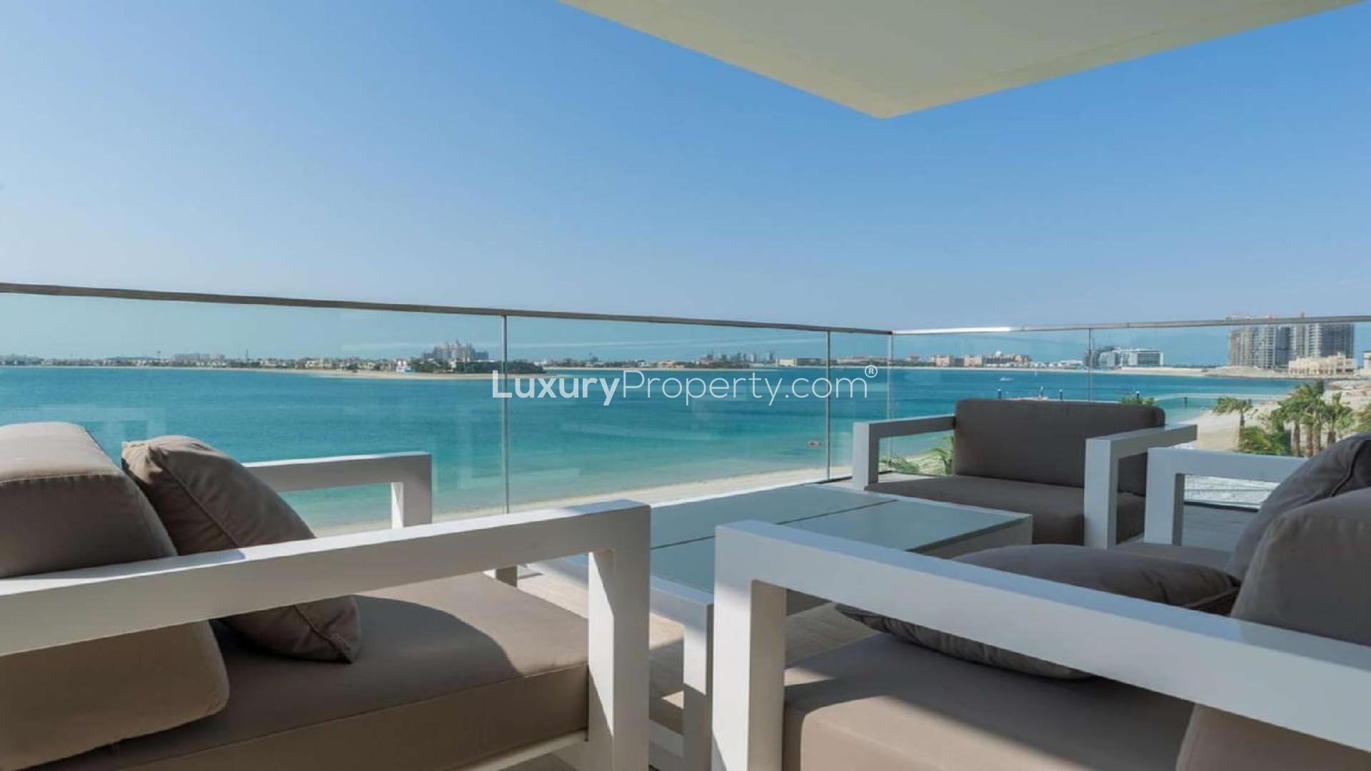 Oceanview terrace of 3-bedroom penthouse in Serenia Residences, Palm Jumeirah, Dubai
