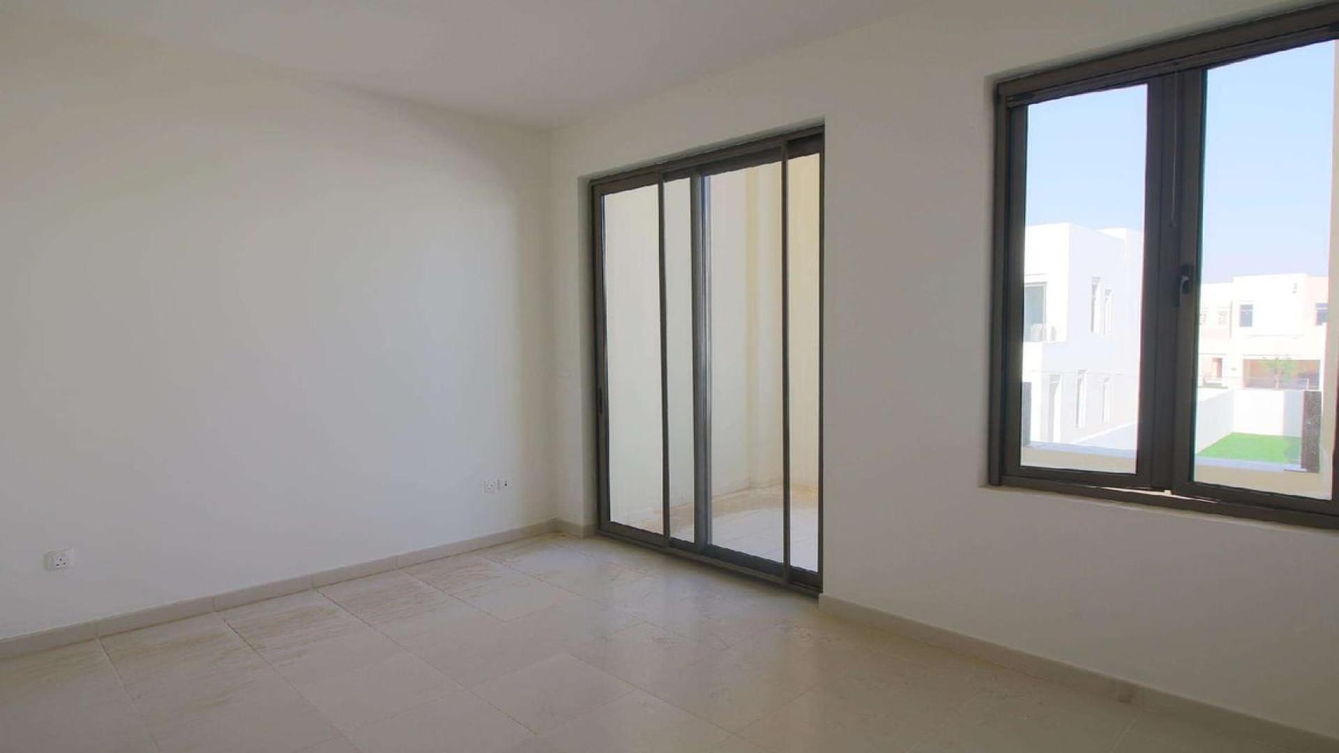 Exterior view of single-row 3-bedroom villa in Mira Oasis, Dubai, available for rent