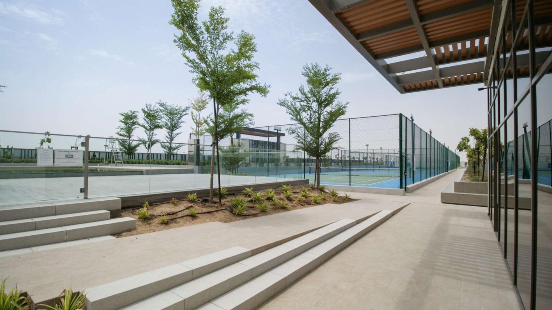 Bright interior of a new three-bedroom townhouse in Aster, Damac Hills 2 for rent