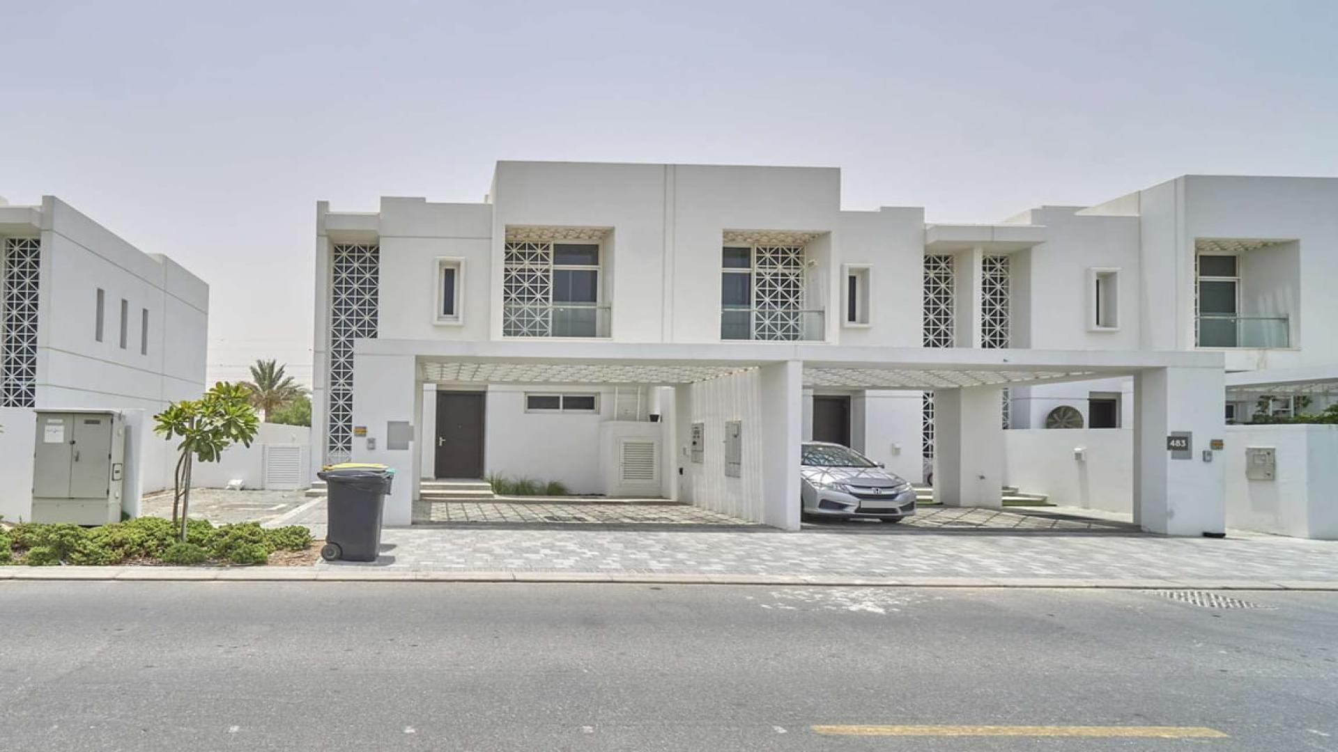 3 Bedroom End Unit Townhouse Exterior in Arabella 3, Mudon Community, Available for Rent