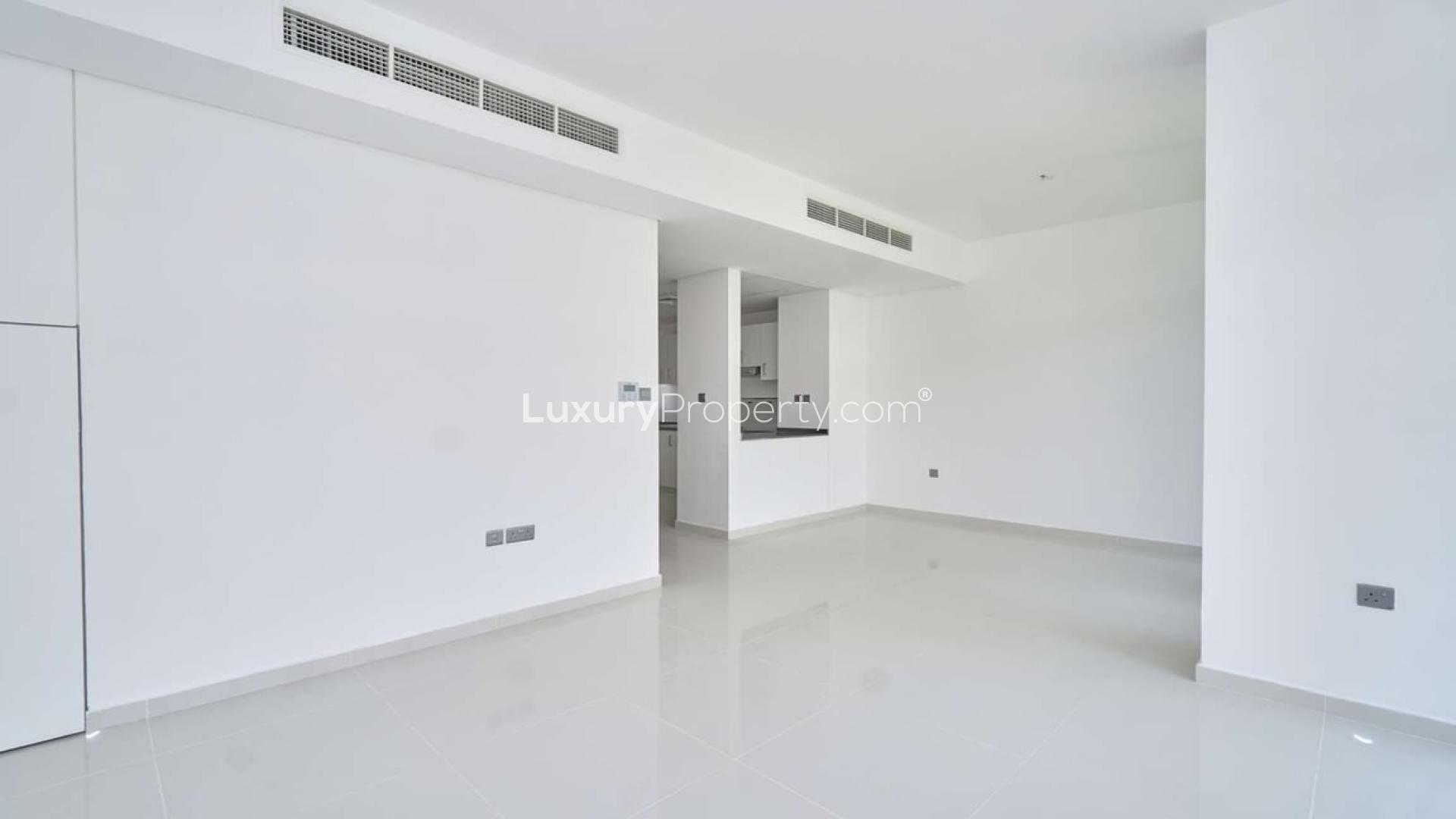 Immaculate 3-bedroom townhouse exterior in Avencia, Damac Hills 2, for rent