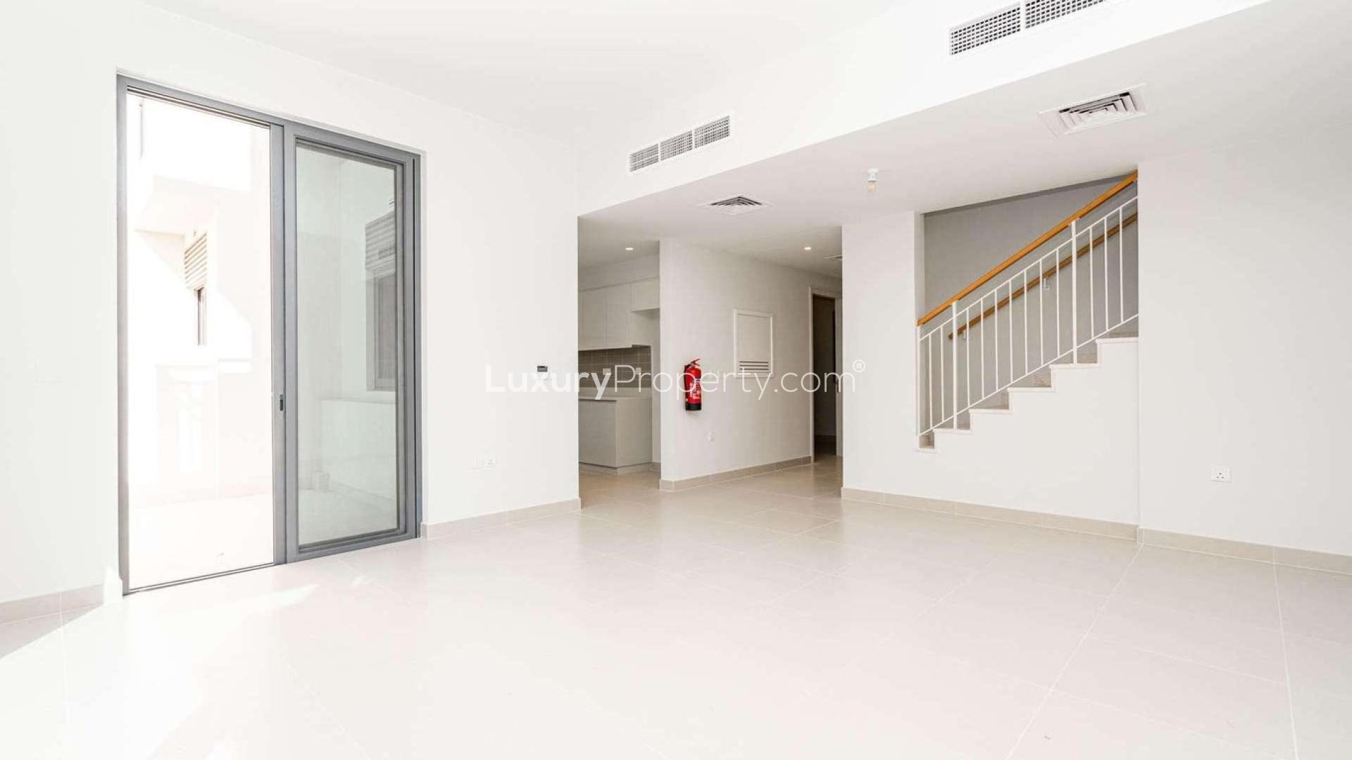 Maple townhouse with landscaped garden, Dubai Hills Estate, available for rent, 3 bedrooms