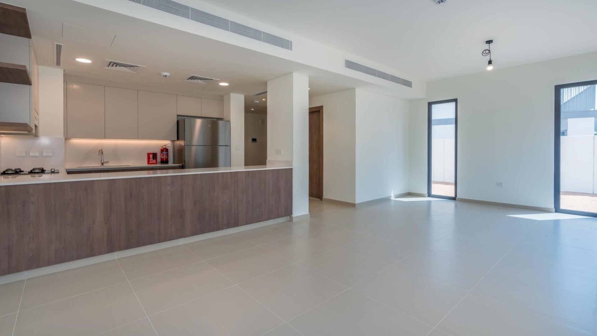 Bright living area in 3-bedroom townhouse, Elan, Tilal Al Ghaf, available for rent
