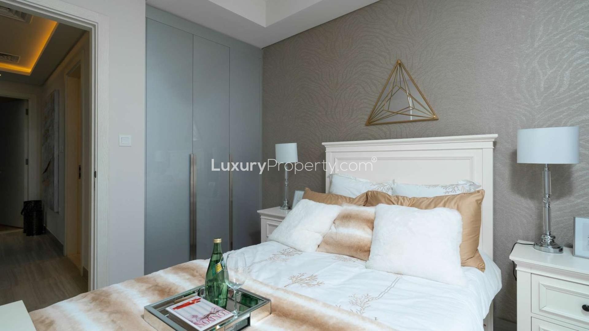 Luxurious living room in Just Cavalli villa, Damac Hills 2, Dubai, featuring modern decor