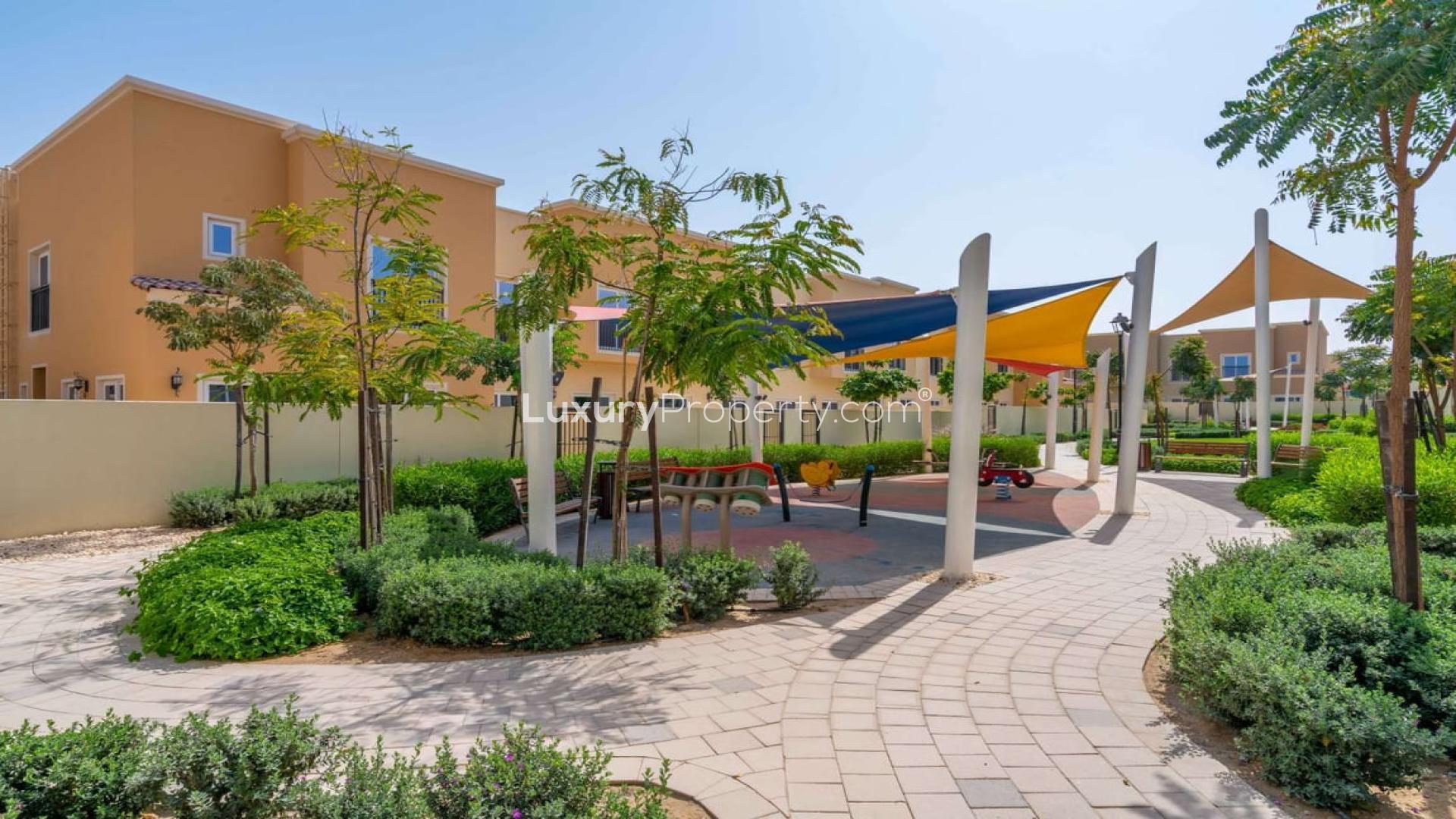 End-unit 4-bed townhouse with garden views in Amaranta, Villanova, Dubai Land