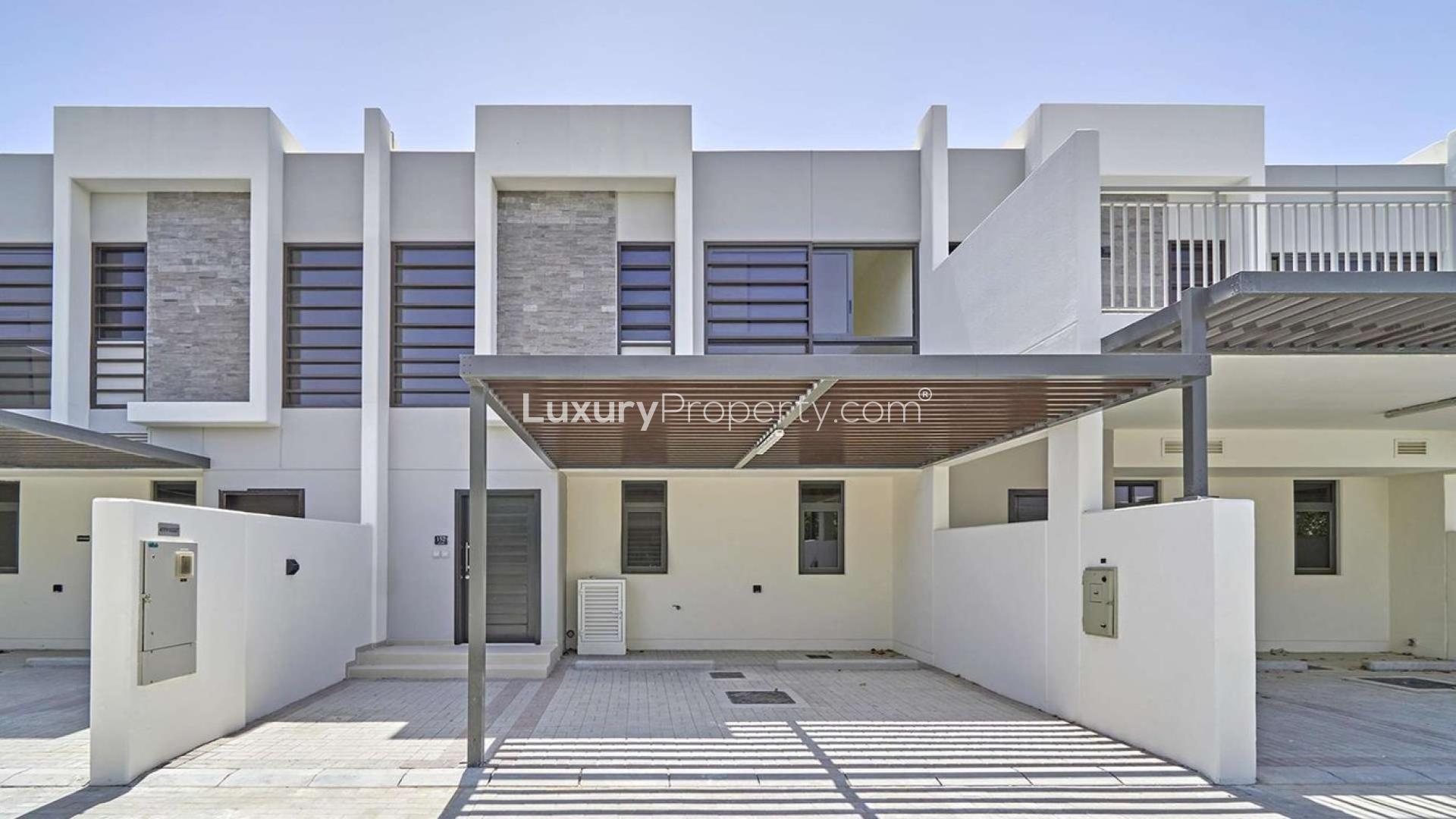 Modern kitchen in charming three-bedroom townhouse, Damac Hills 2, Sanctnary community