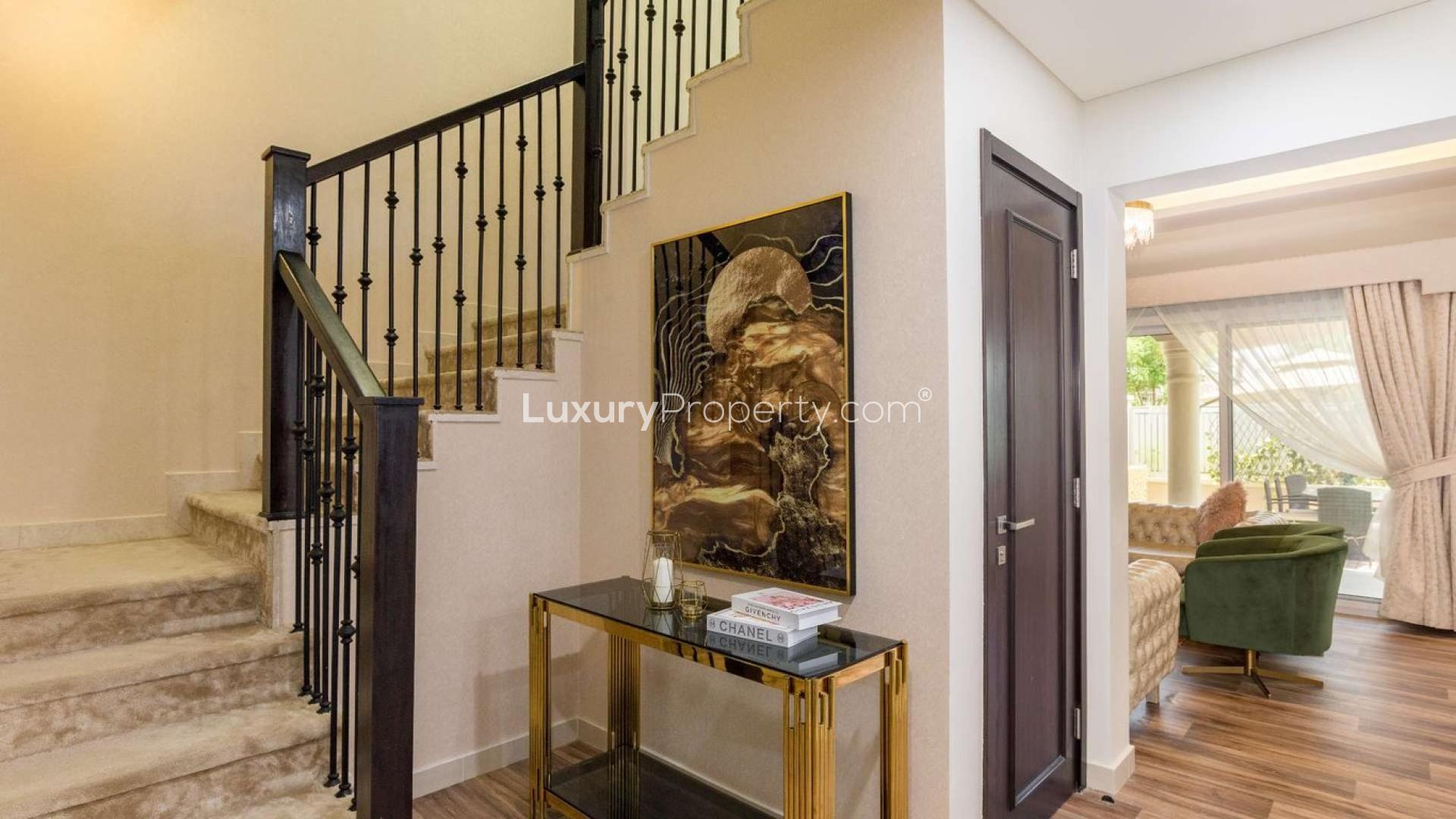 Elegant living area in three-bedroom townhouse, Serena Casa Dora, with modern furnishings and natural light