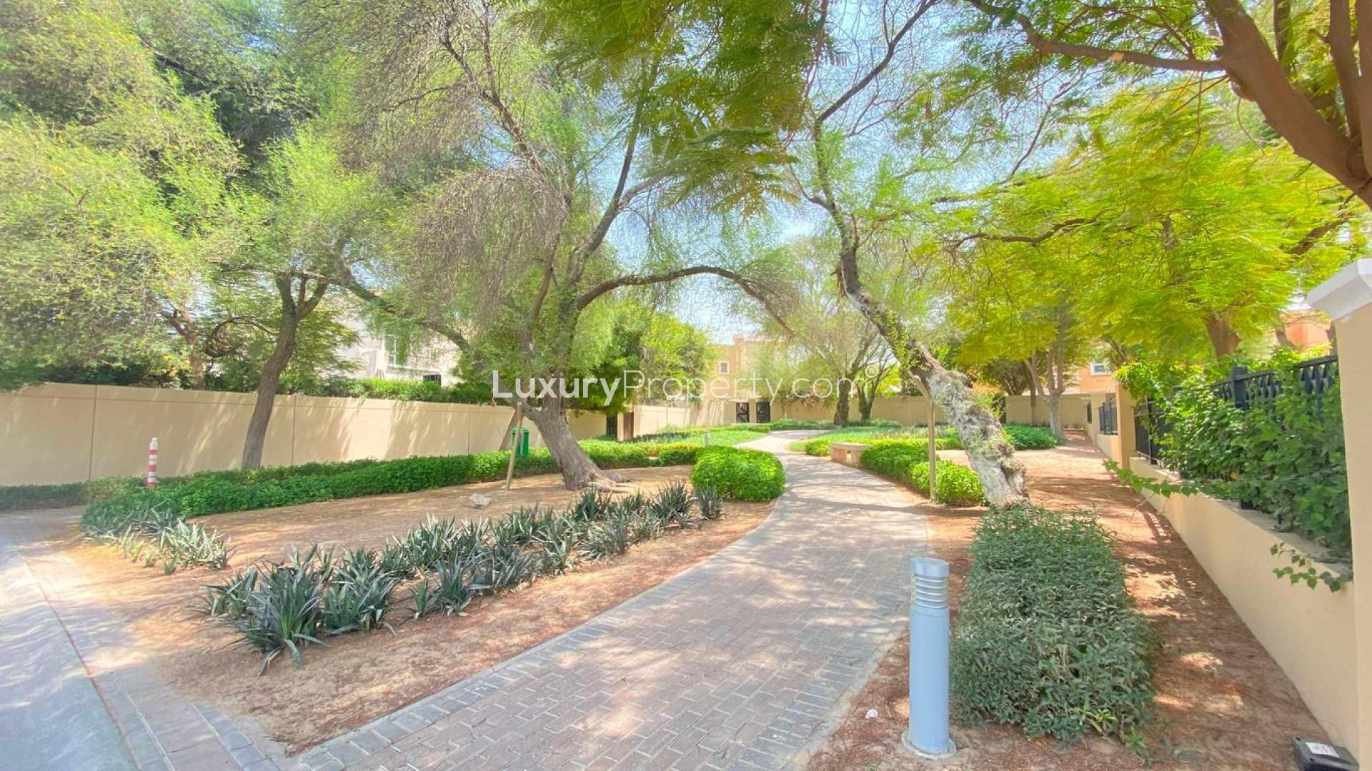 Townhouse exterior with garden in Al Reem, Arabian Ranches, 3-bedroom property for sale