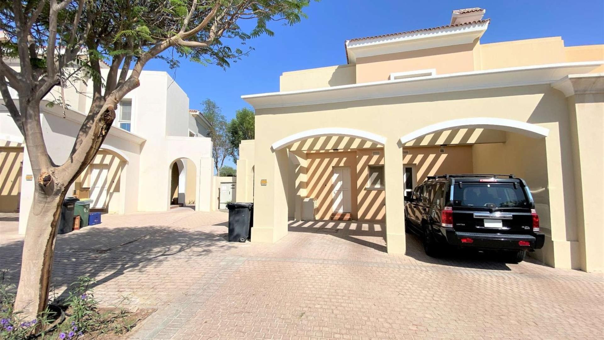 Exterior view of Type 2E villa with driveway in Al Reem, Arabian Ranches
