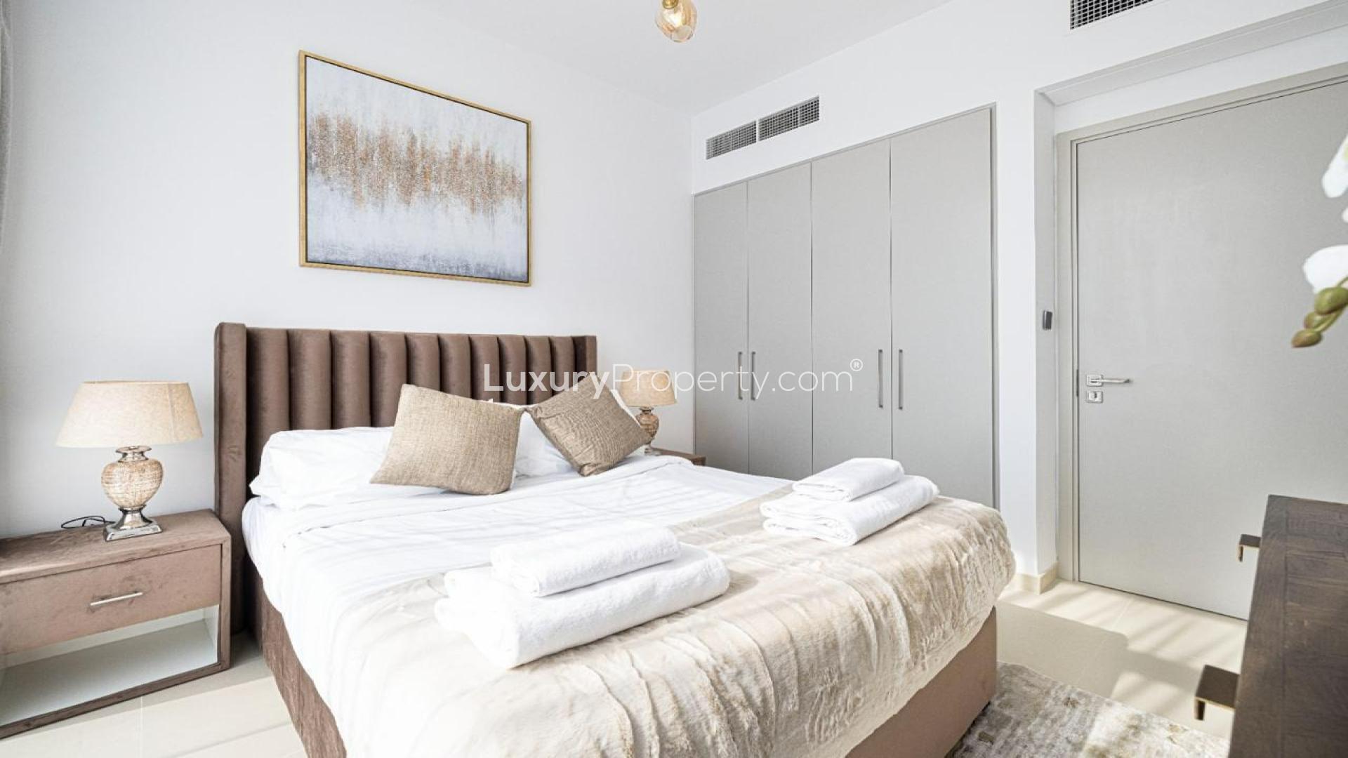 Modern dining and living area in Arabian Ranches 3 Joy townhouse for sale