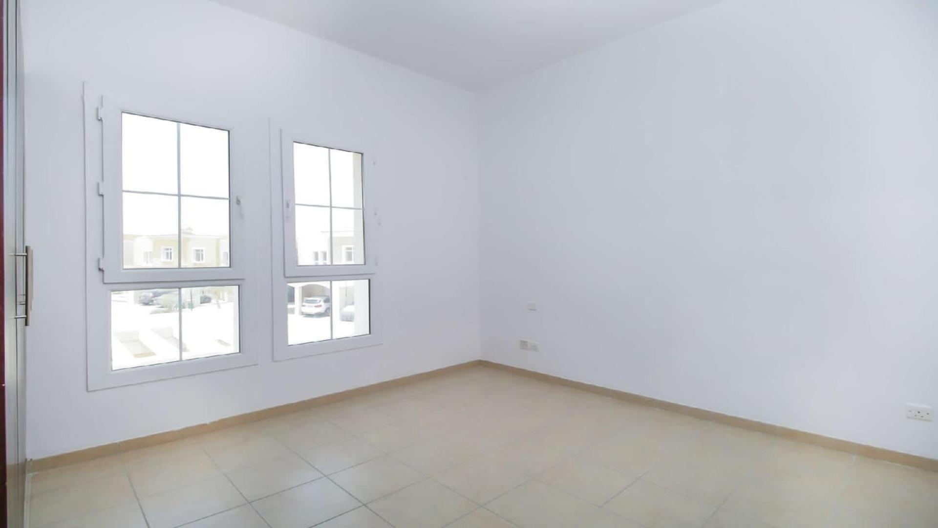 Empty room with large windows in 3-bedroom villa, Al Reem 1, Arabian Ranches