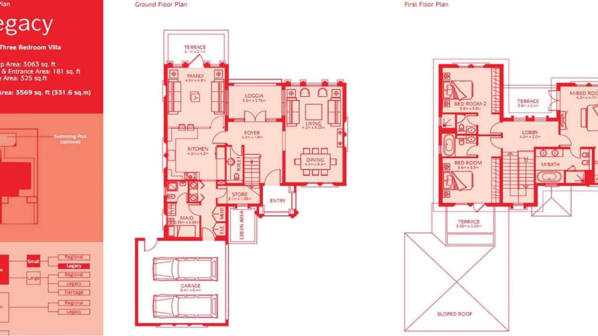 Spacious 3-bedroom Legacy Villa exterior in Jumeirah Park, available for rent with park views