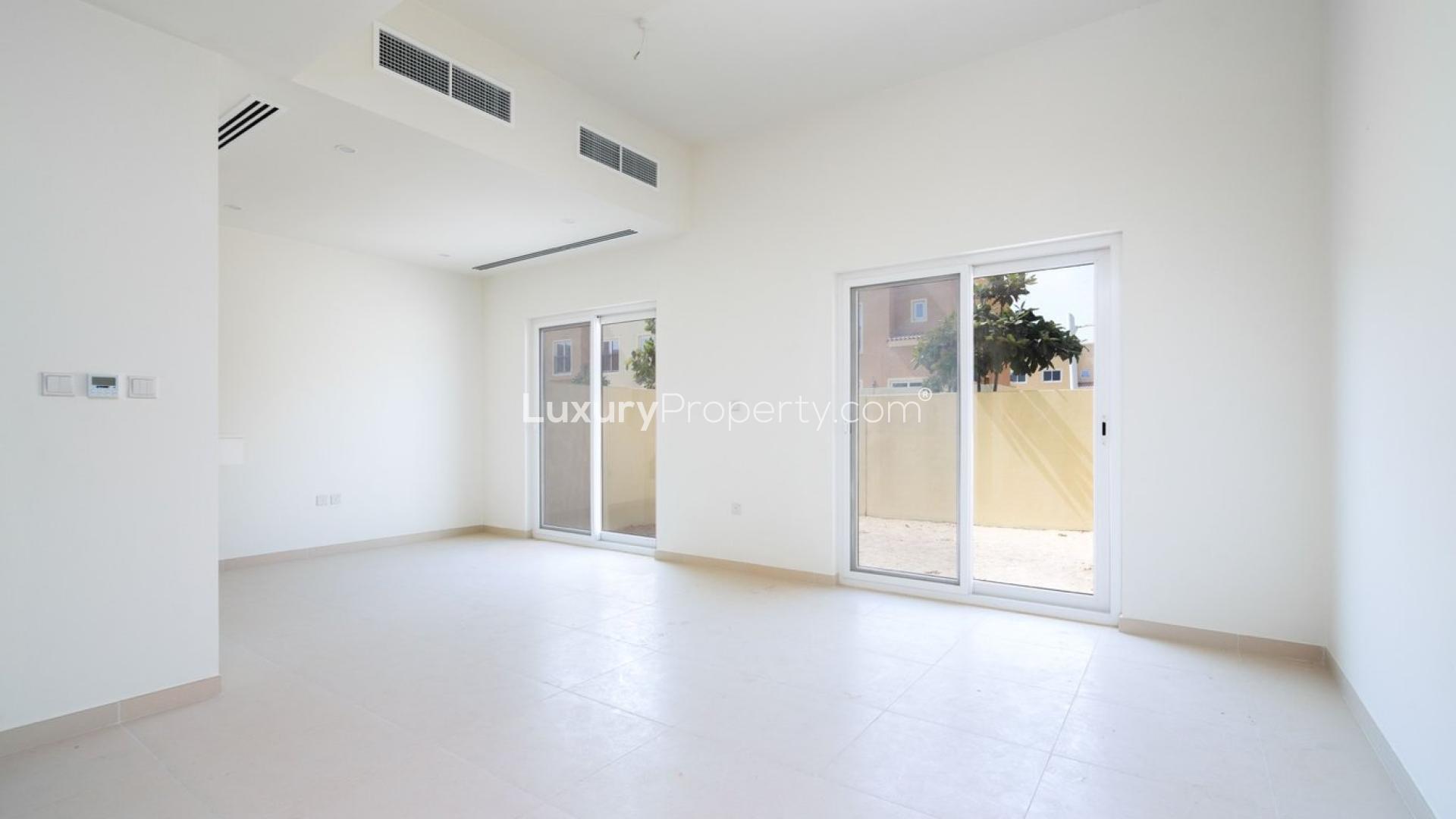 Spacious living area in 3-bedroom villa for rent, Villanova, Dubai Land, Amaranta