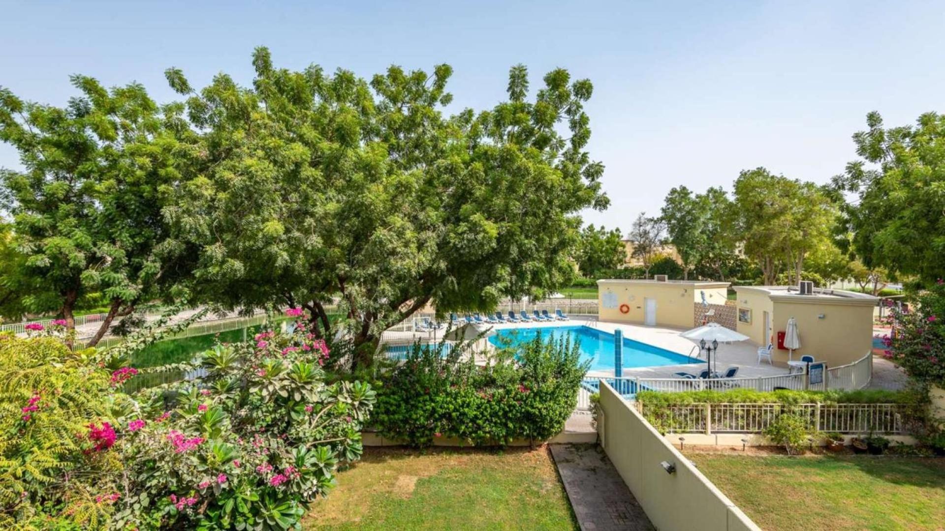 Dining area in upgraded three-bedroom villa, Springs 5, Emirates Living, with modern decor