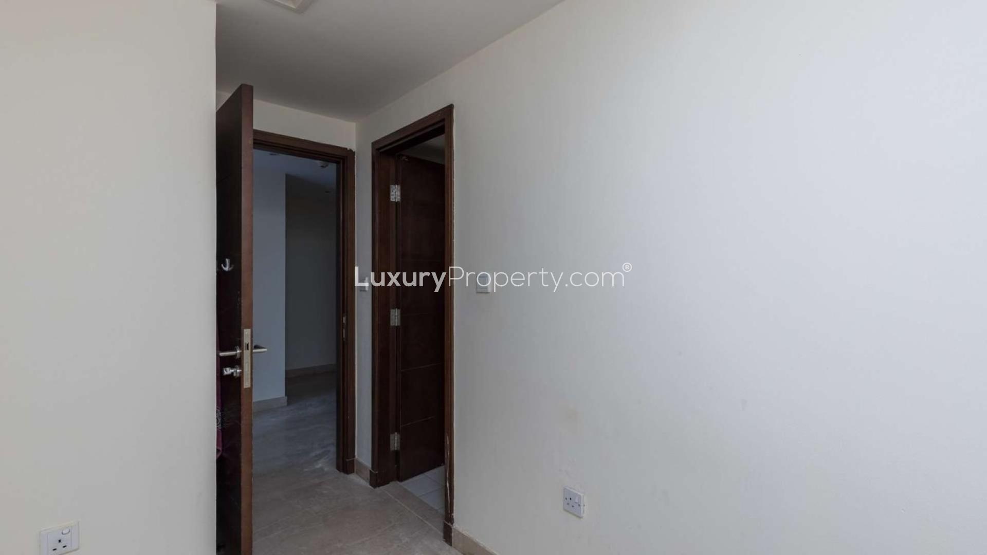 Spacious Downtown Dubai duplex terrace view overlooking park and skyline in South Ridge