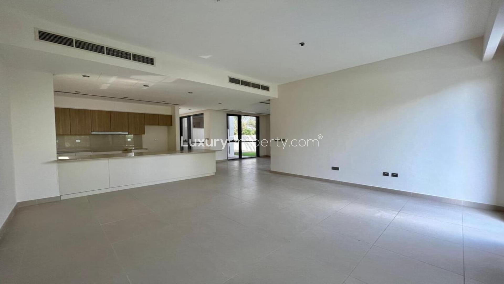 Elegant 3-bedroom villa exterior with garden, Sidra Villas II, Dubai Hills Estate