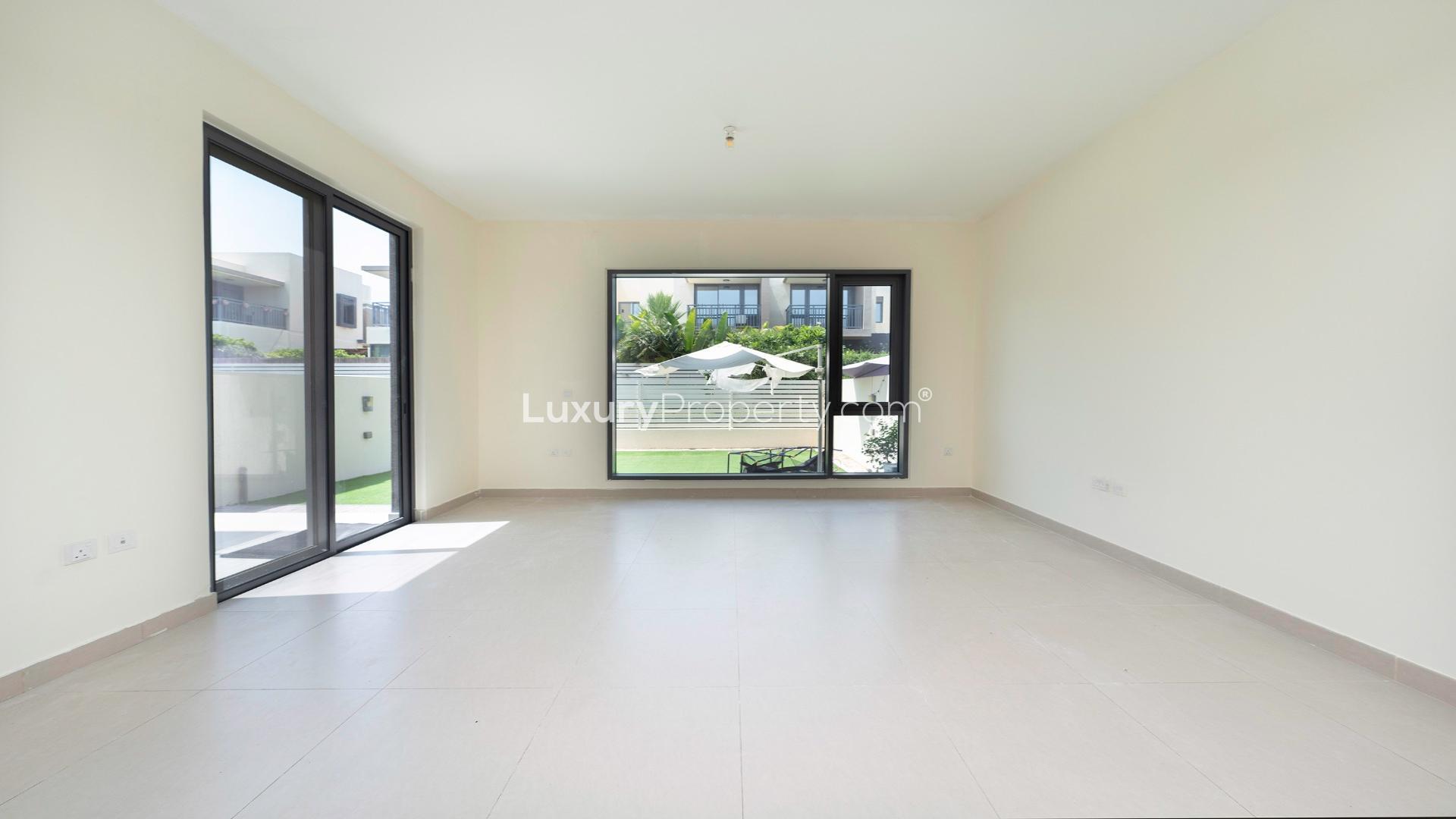 Modern 3-bedroom villa with landscaped garden in Maple, Dubai Hills Estate, available for rent