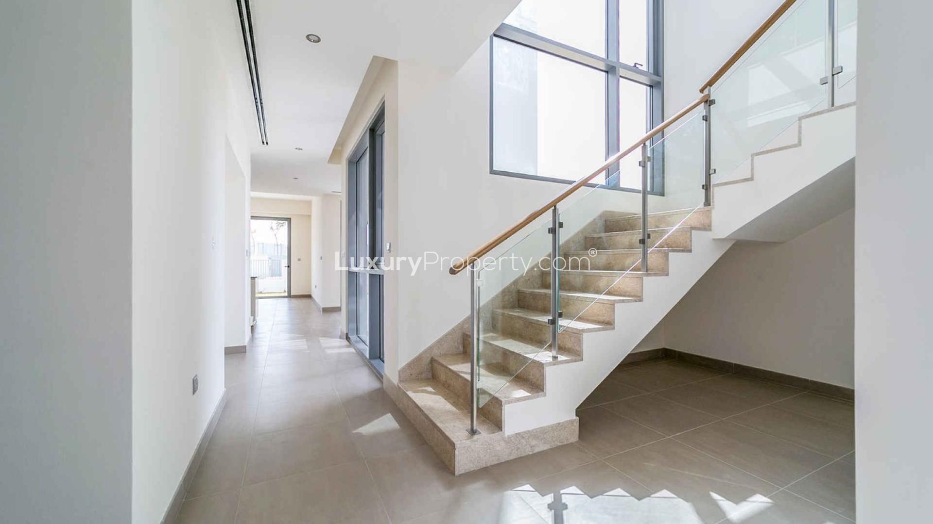 Modern kitchen and living area in 3-bedroom villa, Sidra 2, Dubai Hills Estate