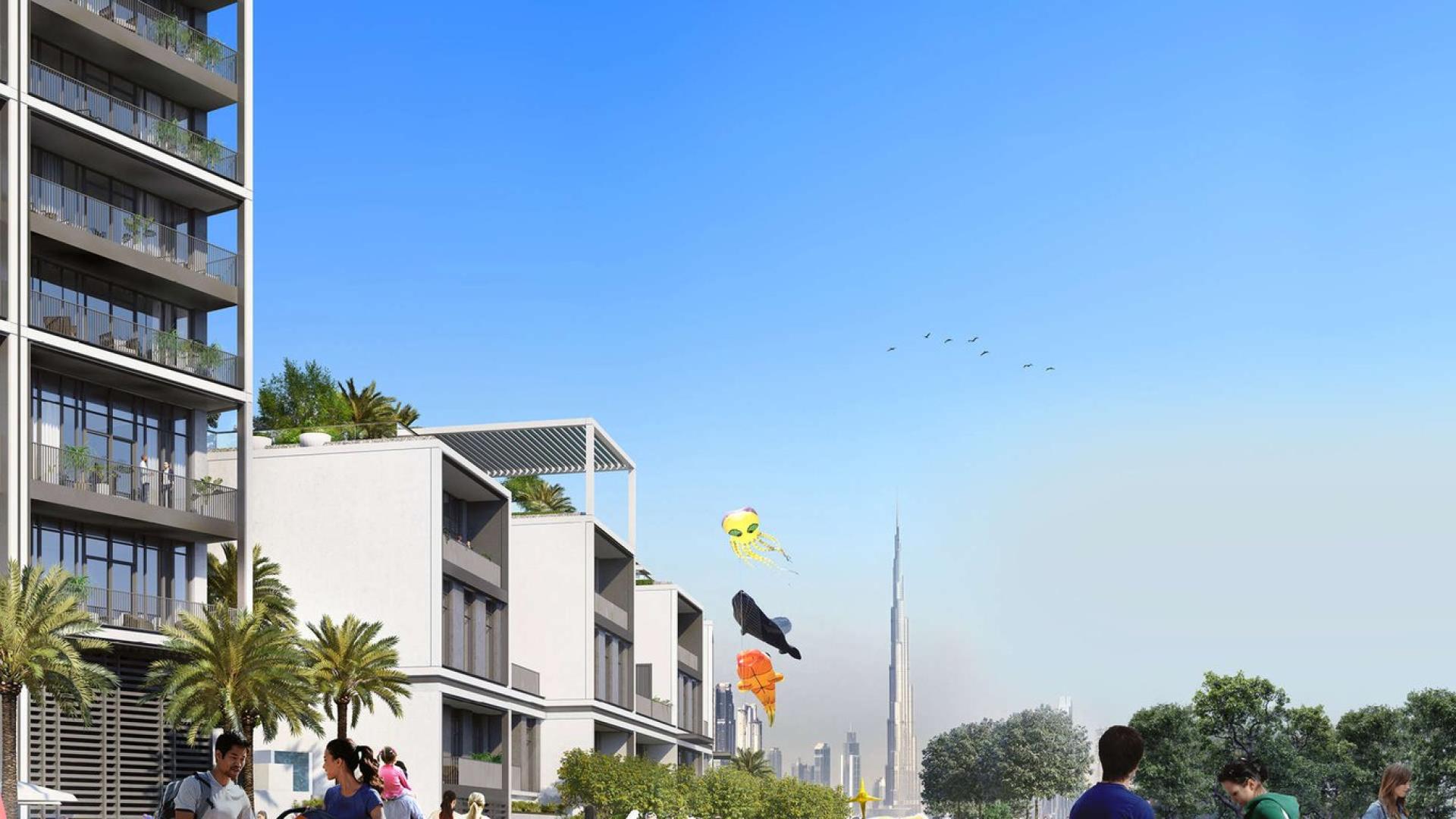 Modern waterfront villa exterior at Creek Edge, Dubai Creek Harbour