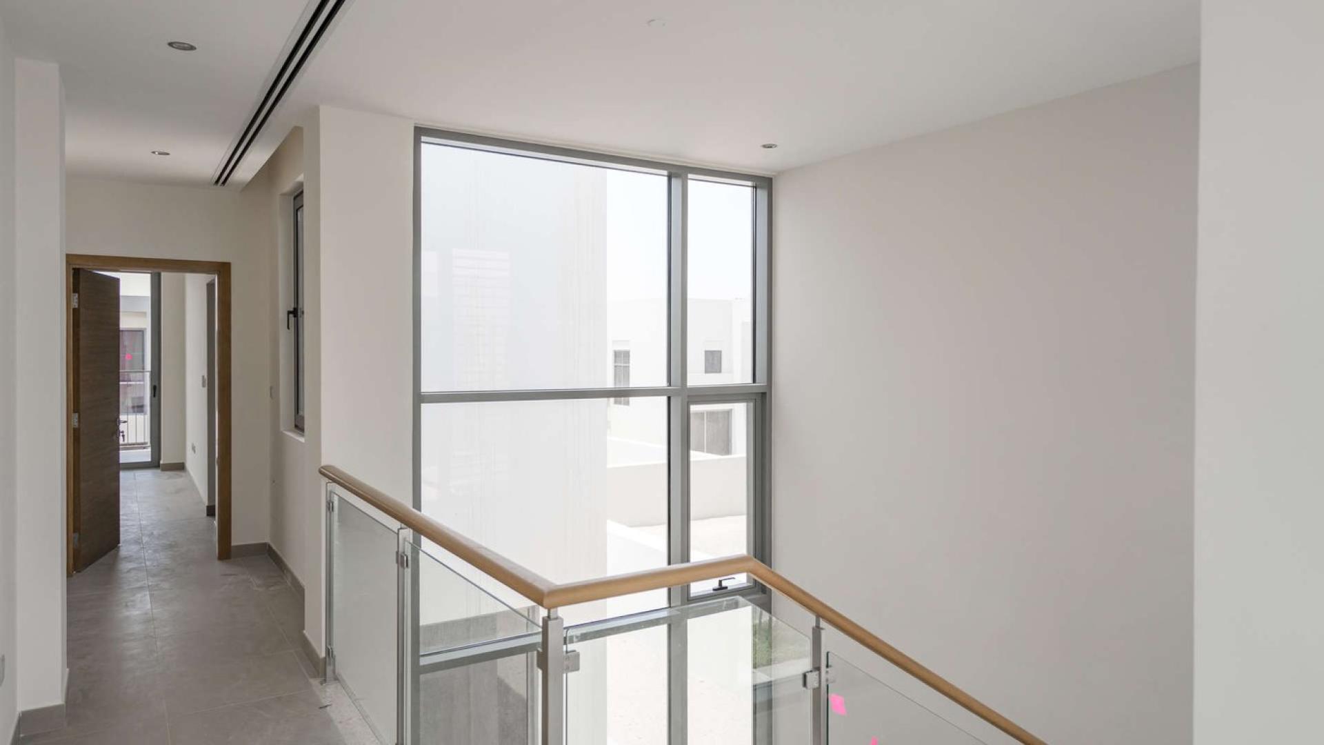 Three-bedroom villa exterior in Sidra, Dubai Hills Estate, for sale. Modern design, spacious layout