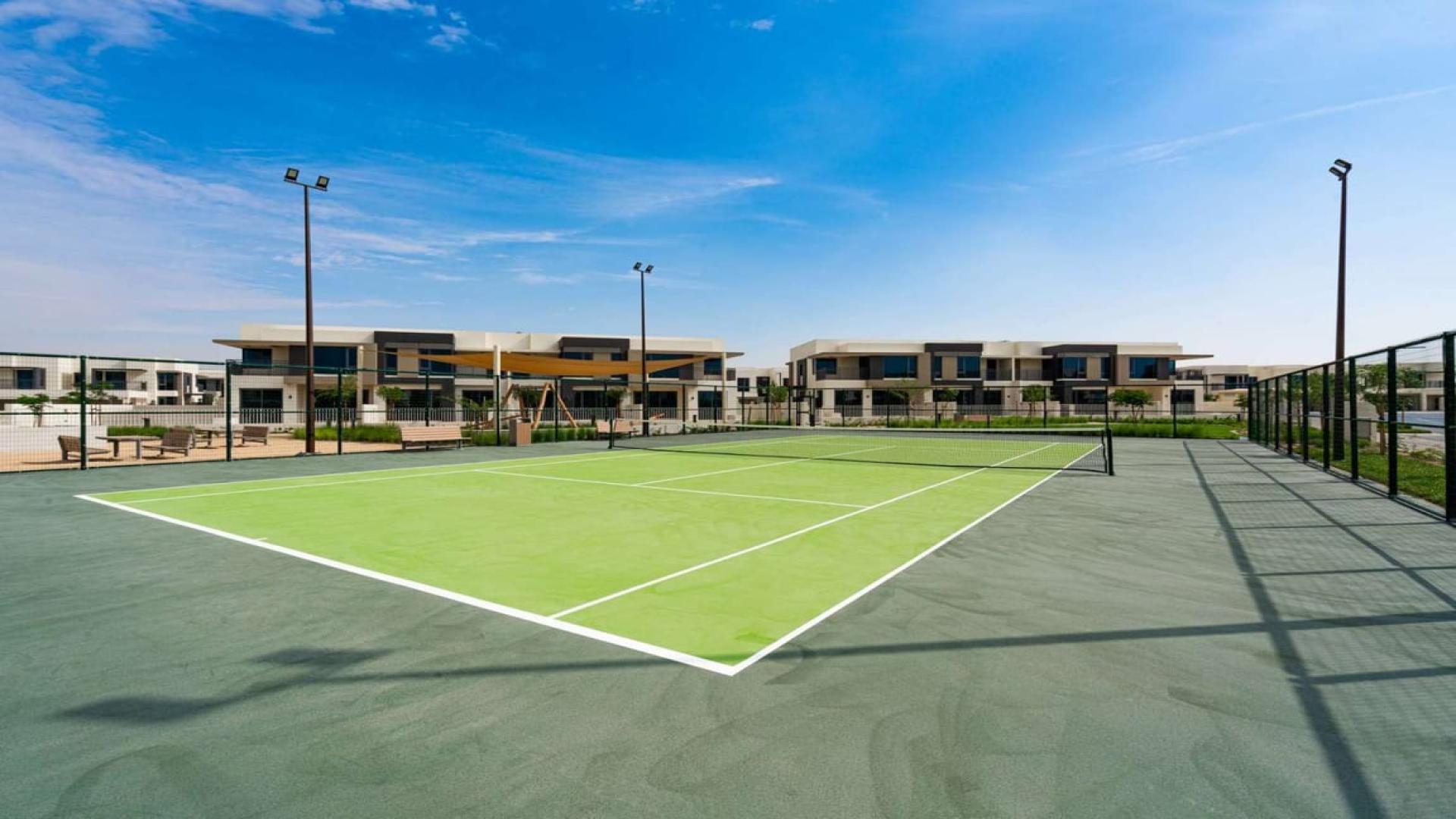 Brand new 3-bedroom townhouse exterior in Maple, Dubai Hills Estate, available for rent