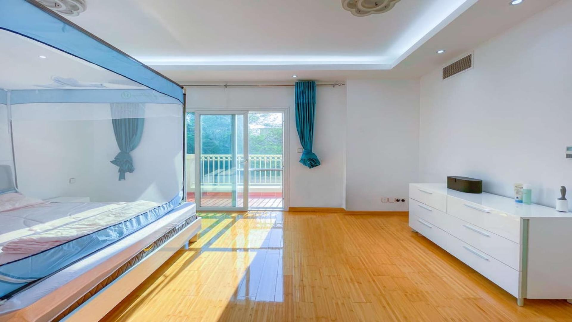 Upgraded 3-bedroom villa exterior with spacious patio in Springs 2, Emirates Living