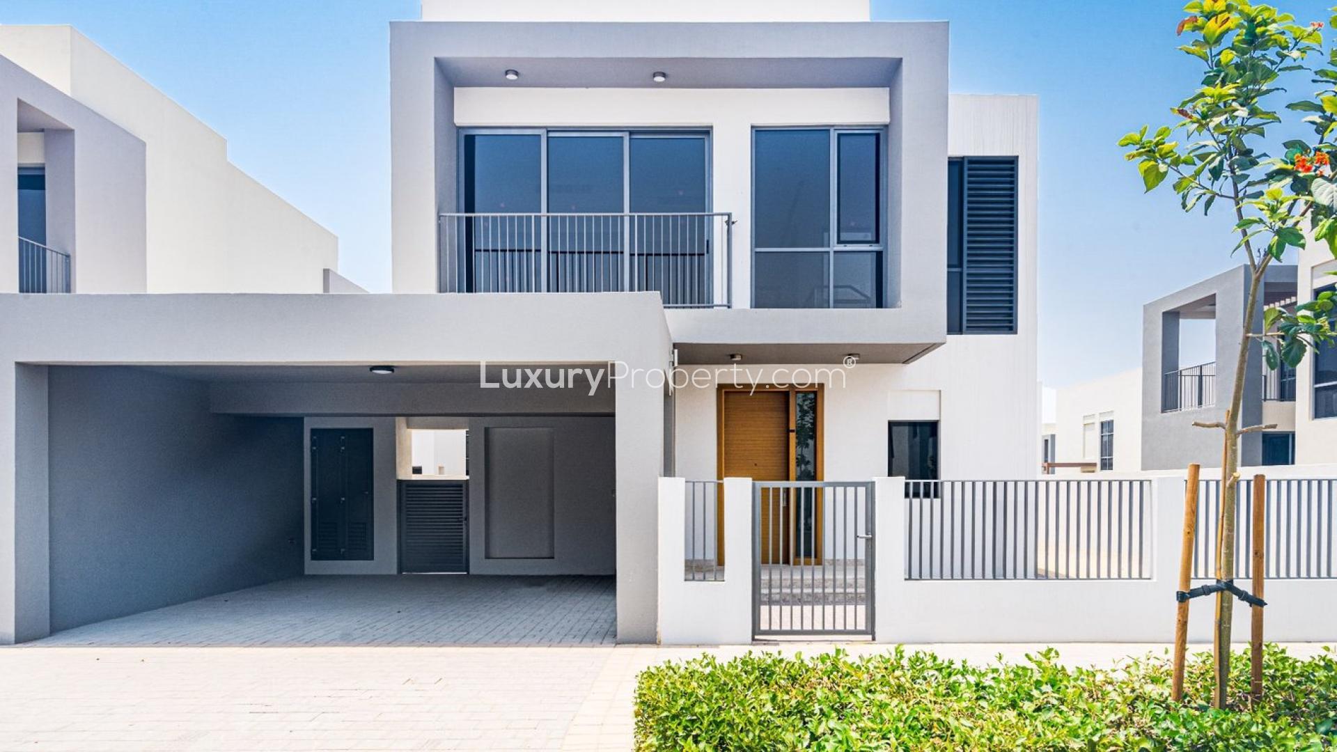 Modern 3-bedroom villa exterior in Sidra Villas, Dubai Hills Estate, for sale
