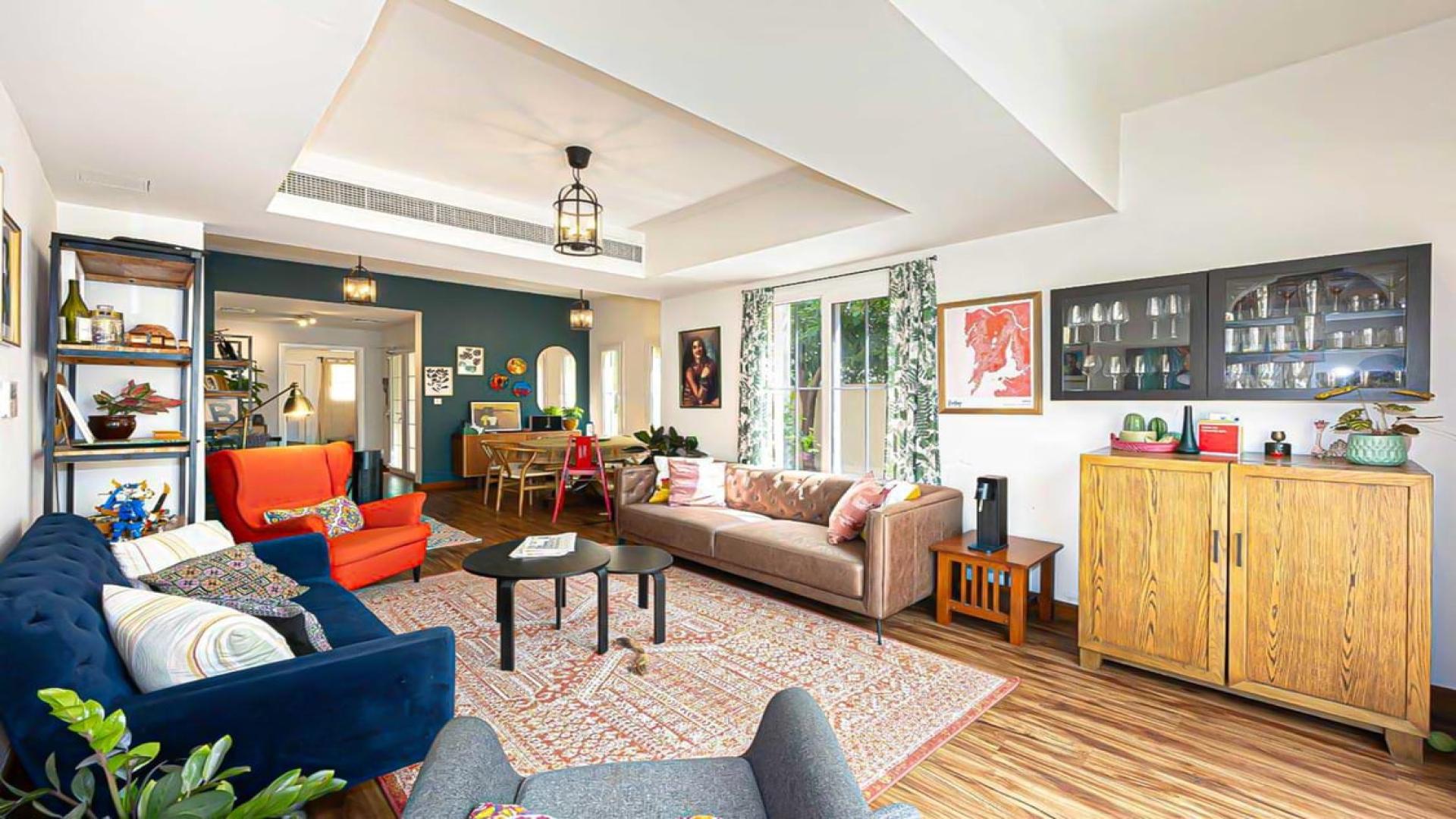 Bright living room in upgraded Type 2E villa, Springs 5, Emirates Living, for sale