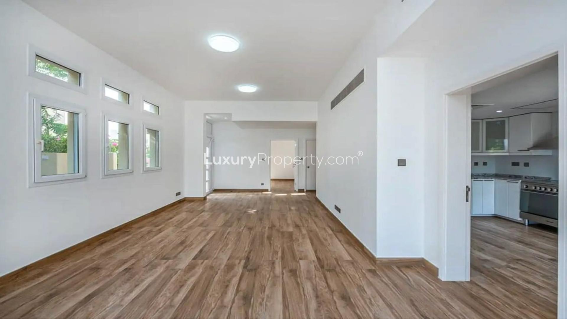 Spacious living room in upgraded 3-bedroom villa, Zulal, The Lakes, Dubai for sale