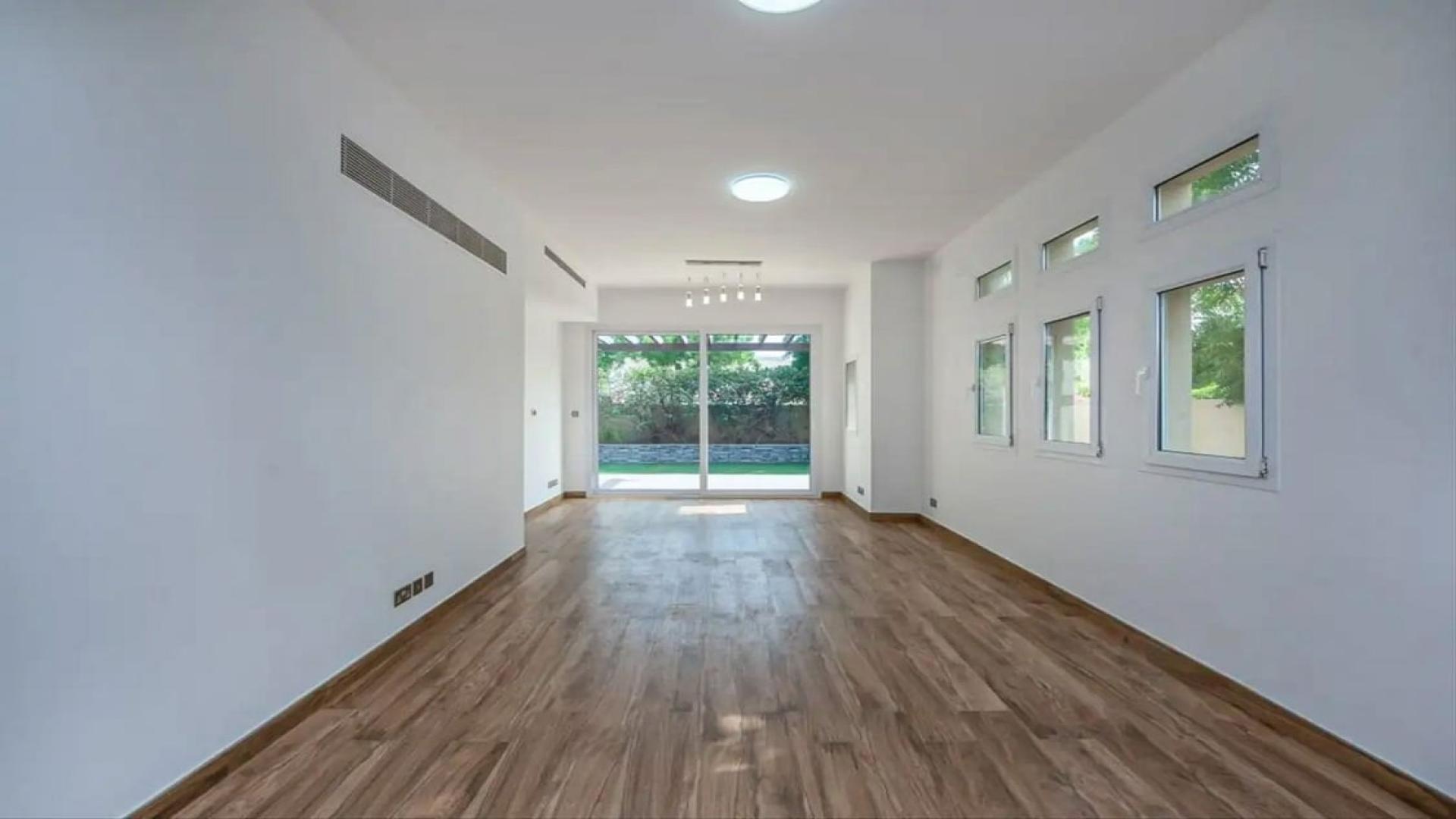 Upgraded 3-bedroom villa exterior with patio in Zulal, The Lakes, Dubai for sale