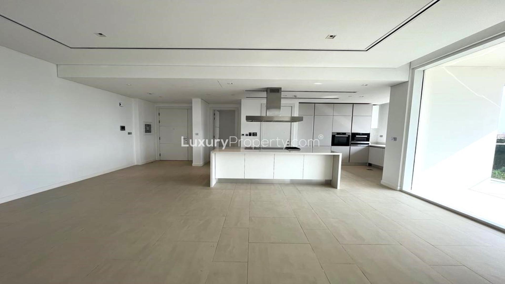 Spacious Al Barari apartment with large windows and stunning city views for rent