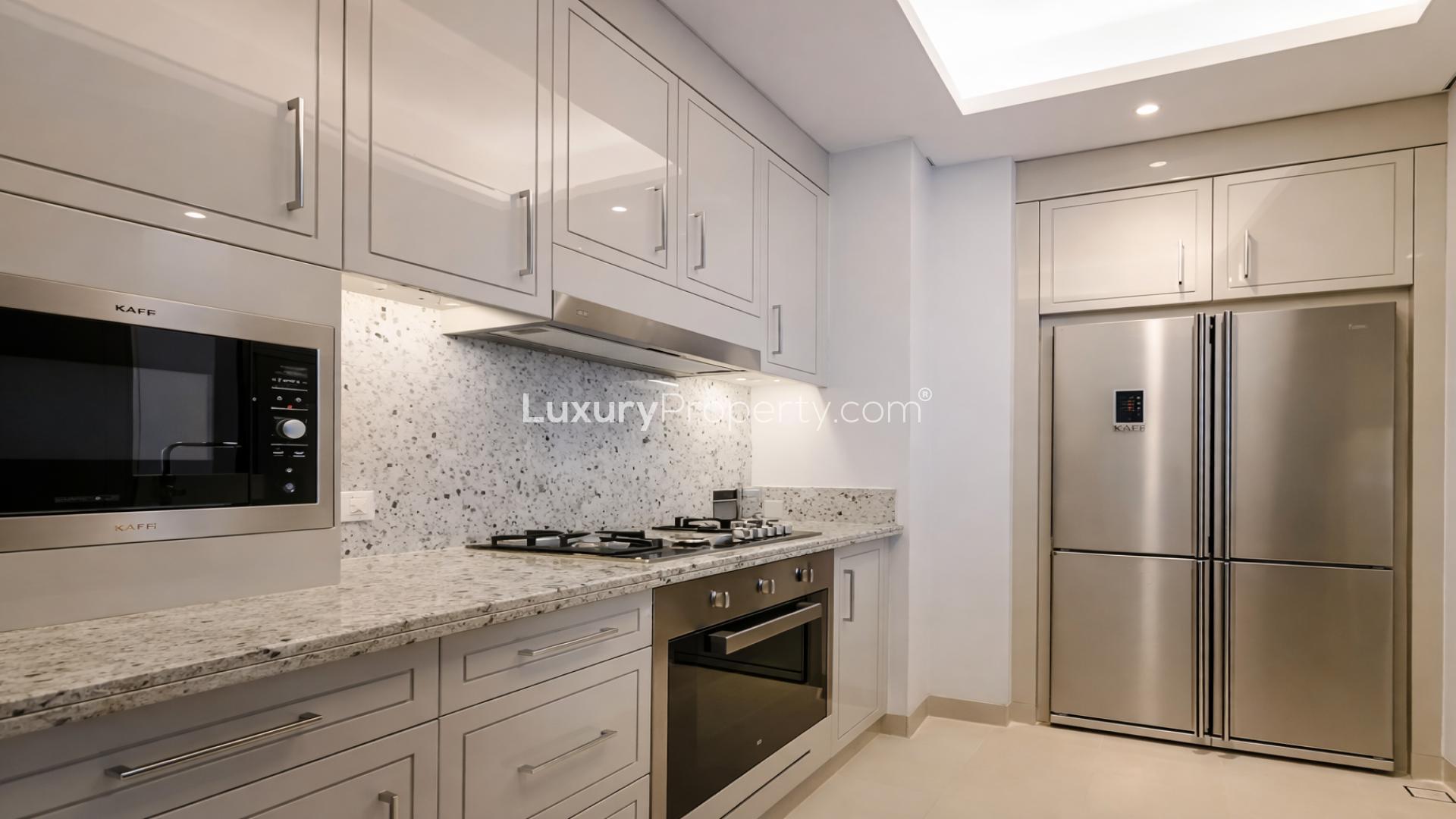 Luxury apartment balcony view overlooking Downtown skyline at Address Residences Sky View Collection