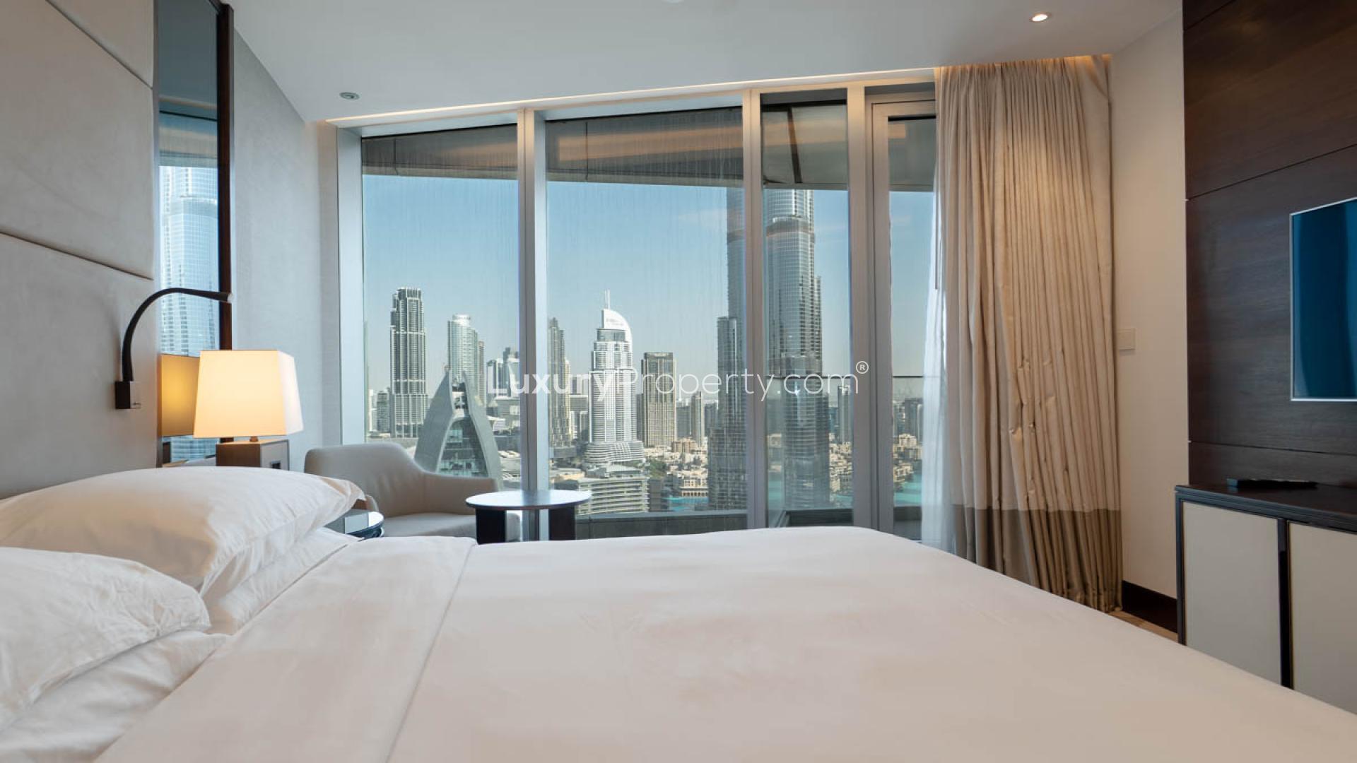 Furnished living room in 3-bedroom apartment, The Address Sky View Tower, Downtown Dubai
