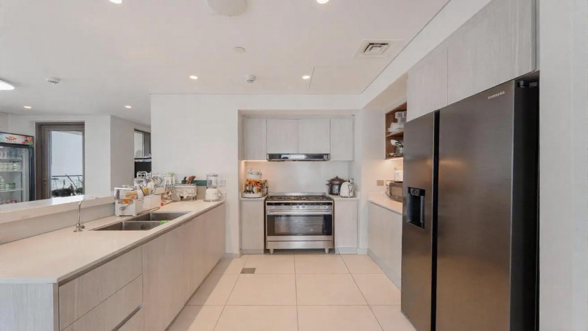 Open-plan living room in luxury apartment, Creek Beach, Vida Creek Harbour, high floor
